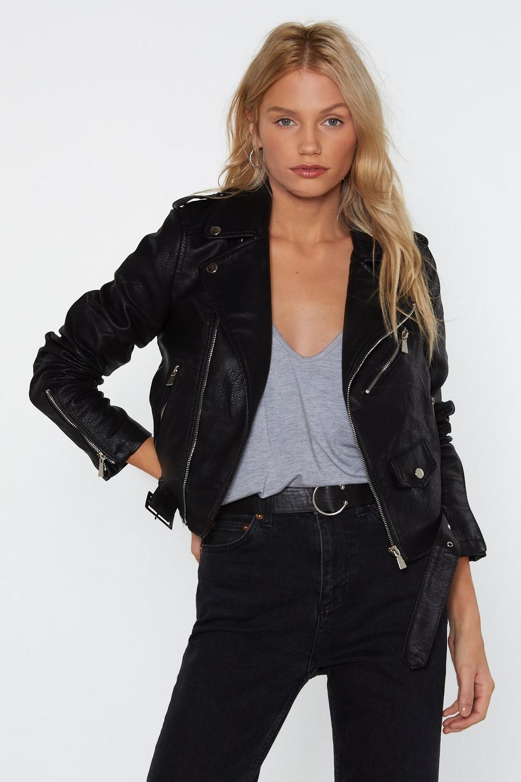 Faux Leather Relaxed Biker Jacket | Nasty Gal