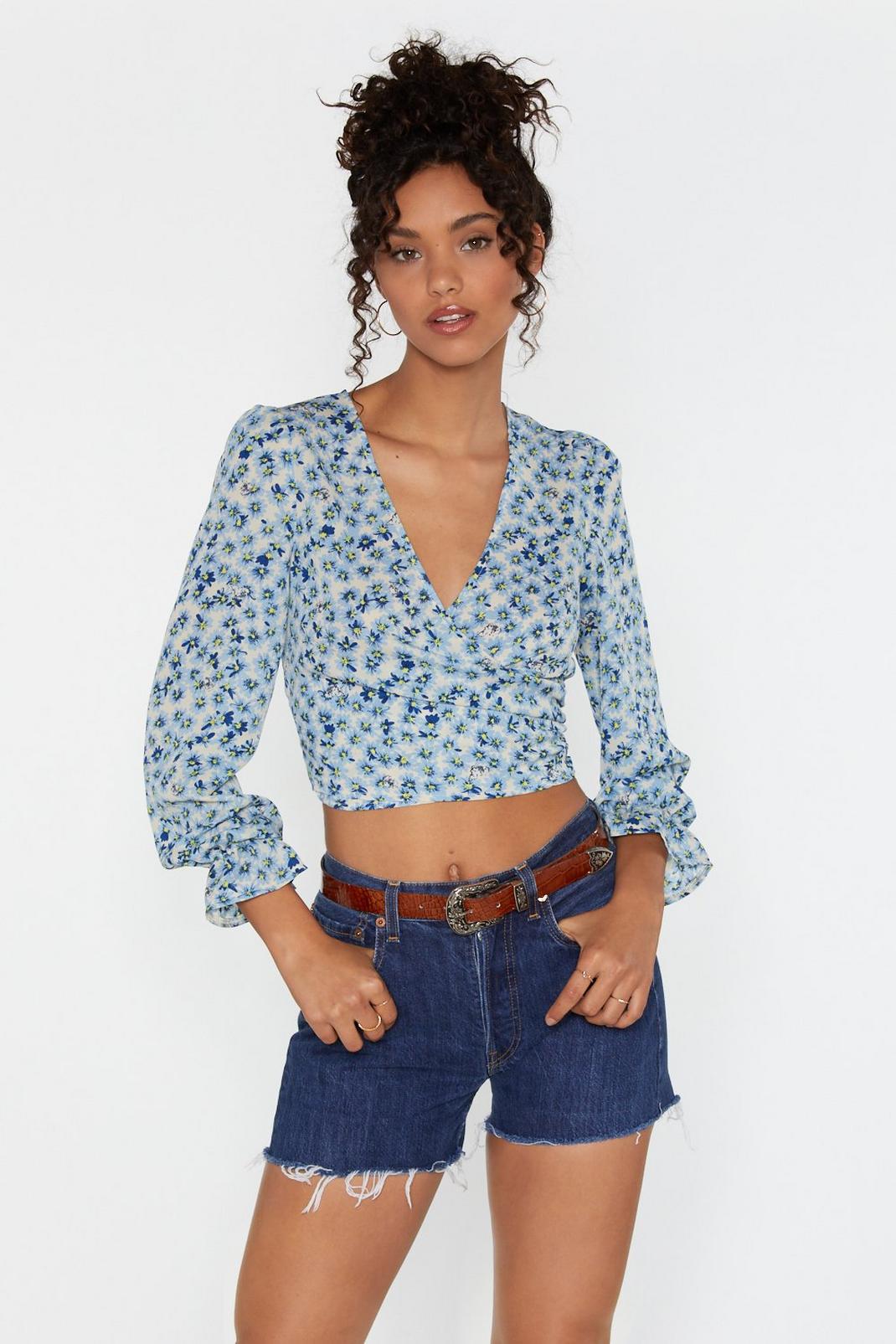 Last Bud Not Least Floral Wrap Blouse image number 1