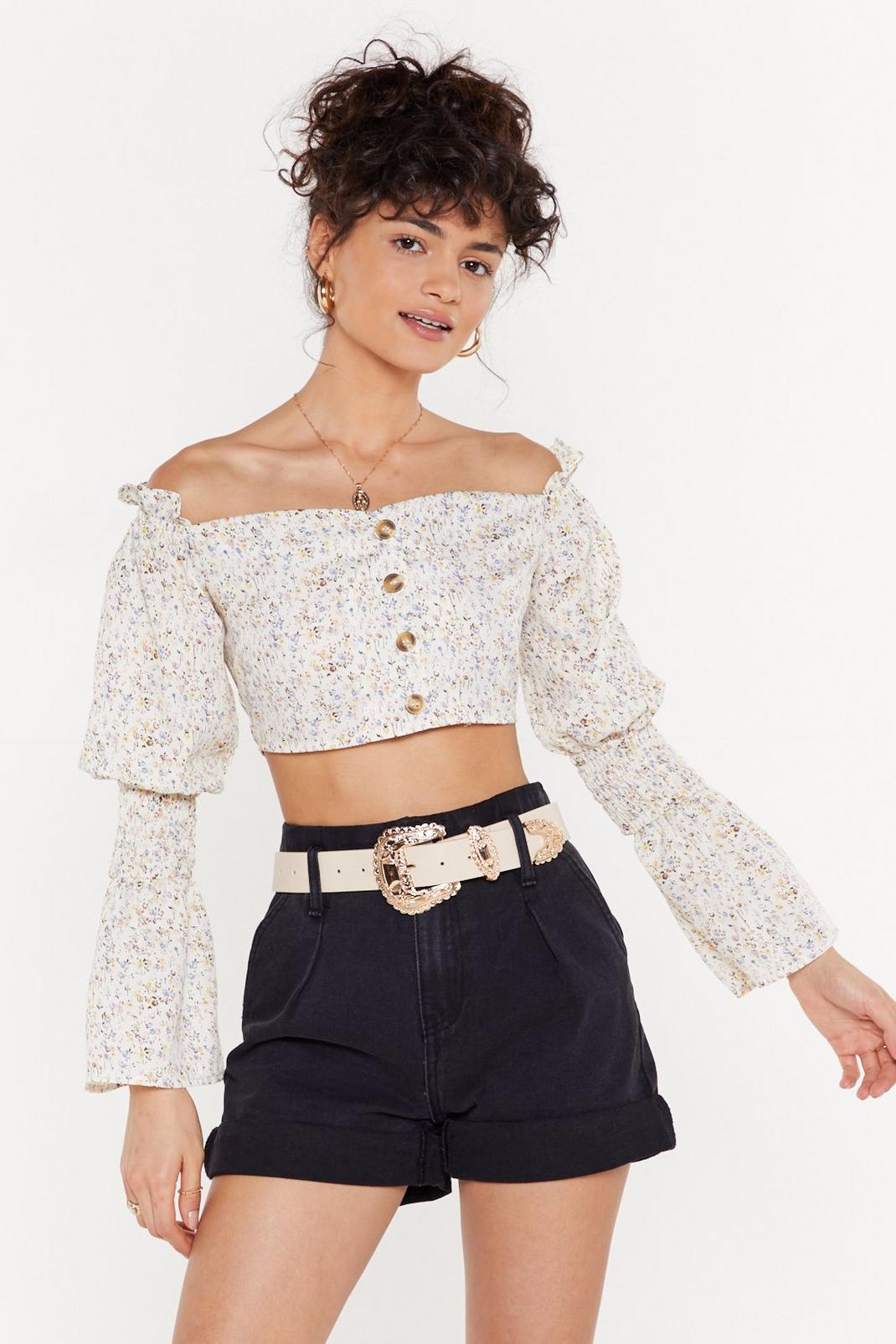 Ditsy Floral Button Down Bardot image number 1