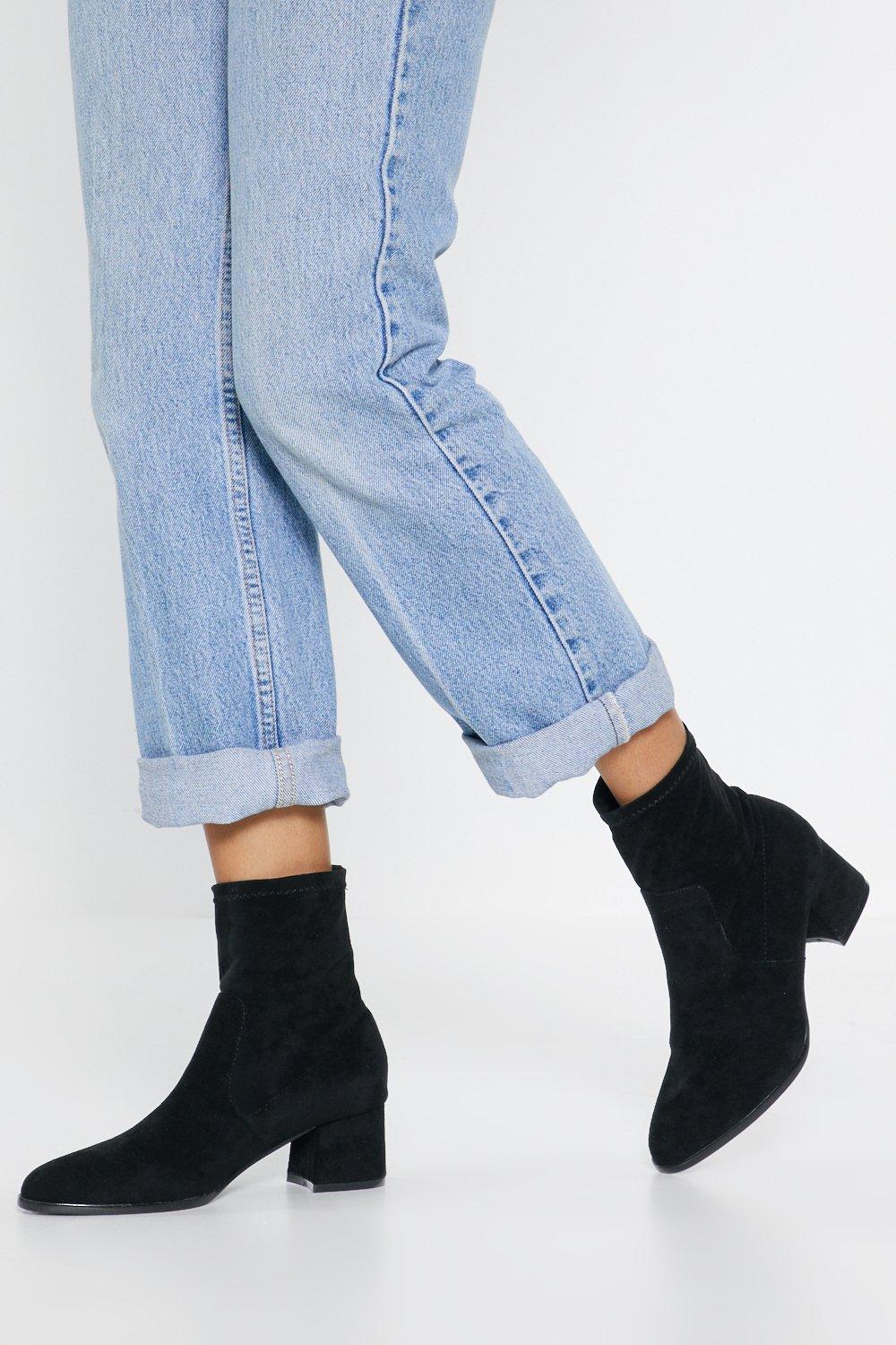 faux suede sock boots