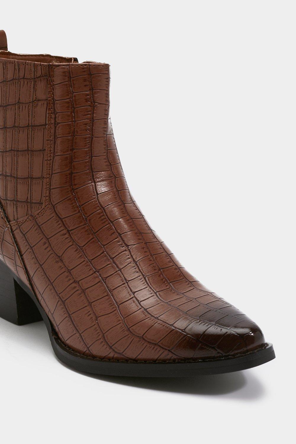 faux croc chelsea boots