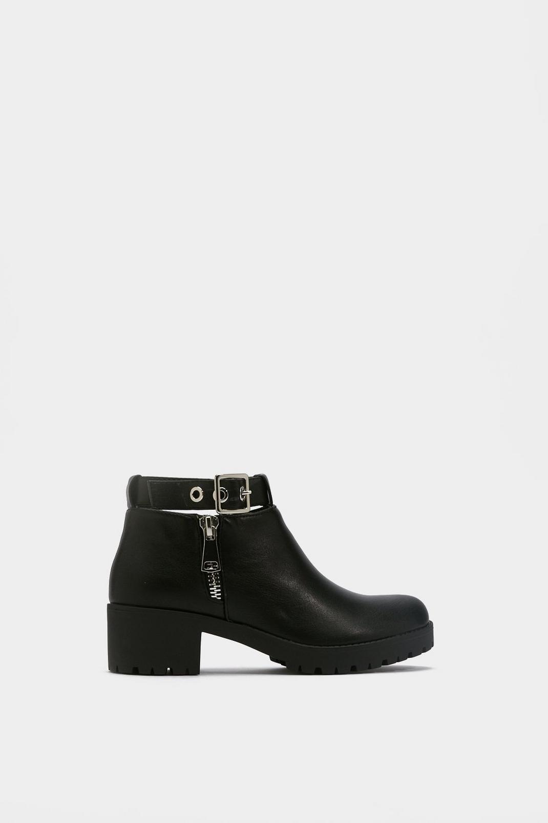 Cut Out Zip Ankle Boots image number 1