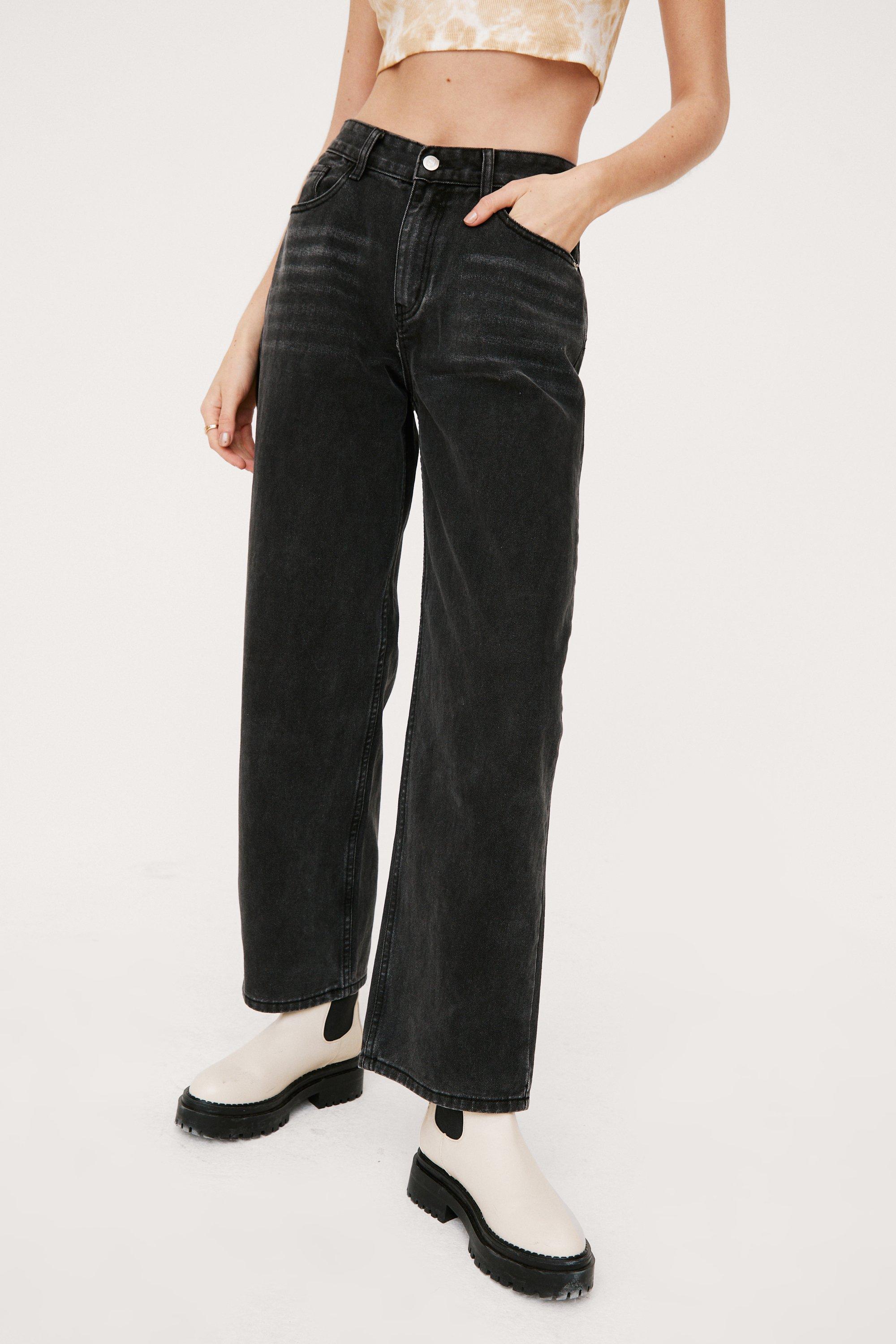 Wide leg clearance black jeans womens