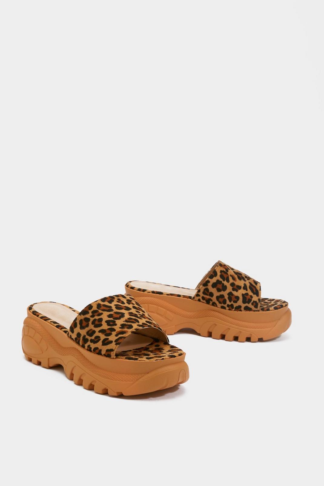 Leopard Print Platform Sliders | Nasty Gal