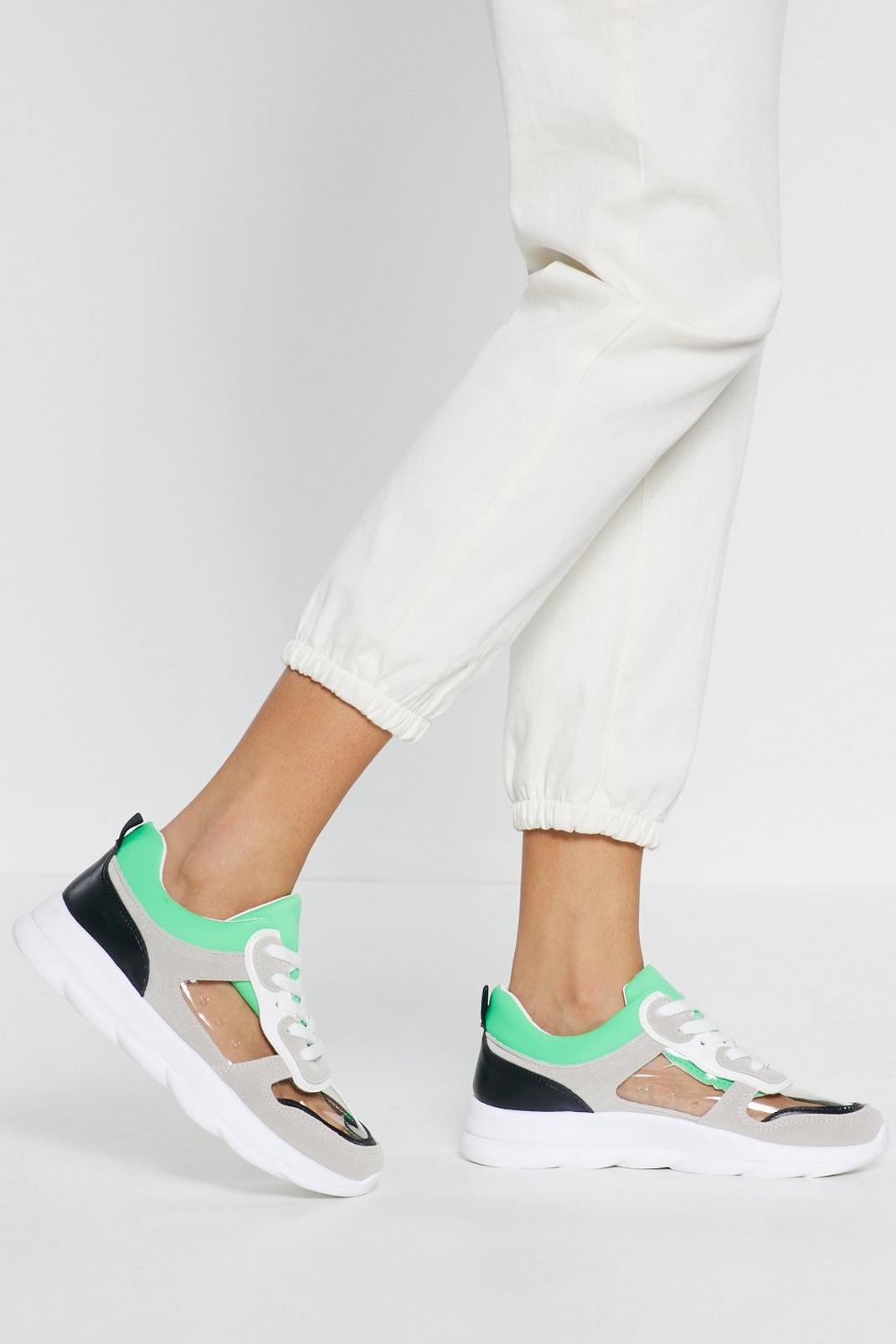 Neon Lace Up Chunky Trainers image number 1