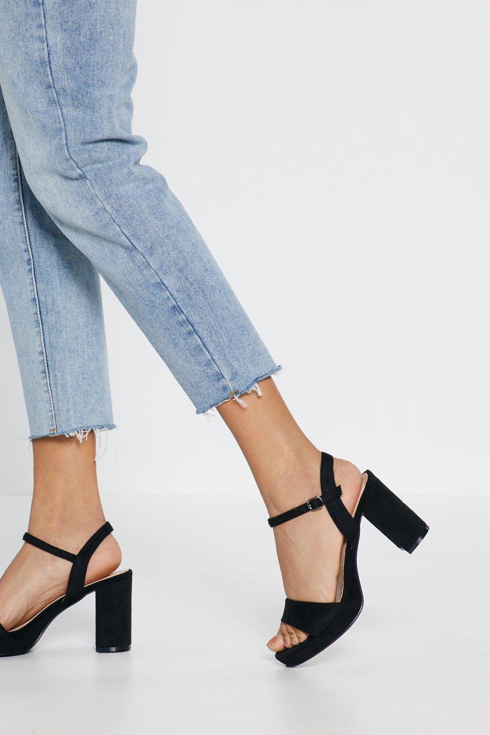 black block heel platform sandals
