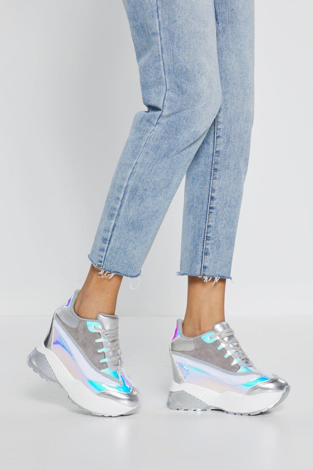 metallic platform sneakers