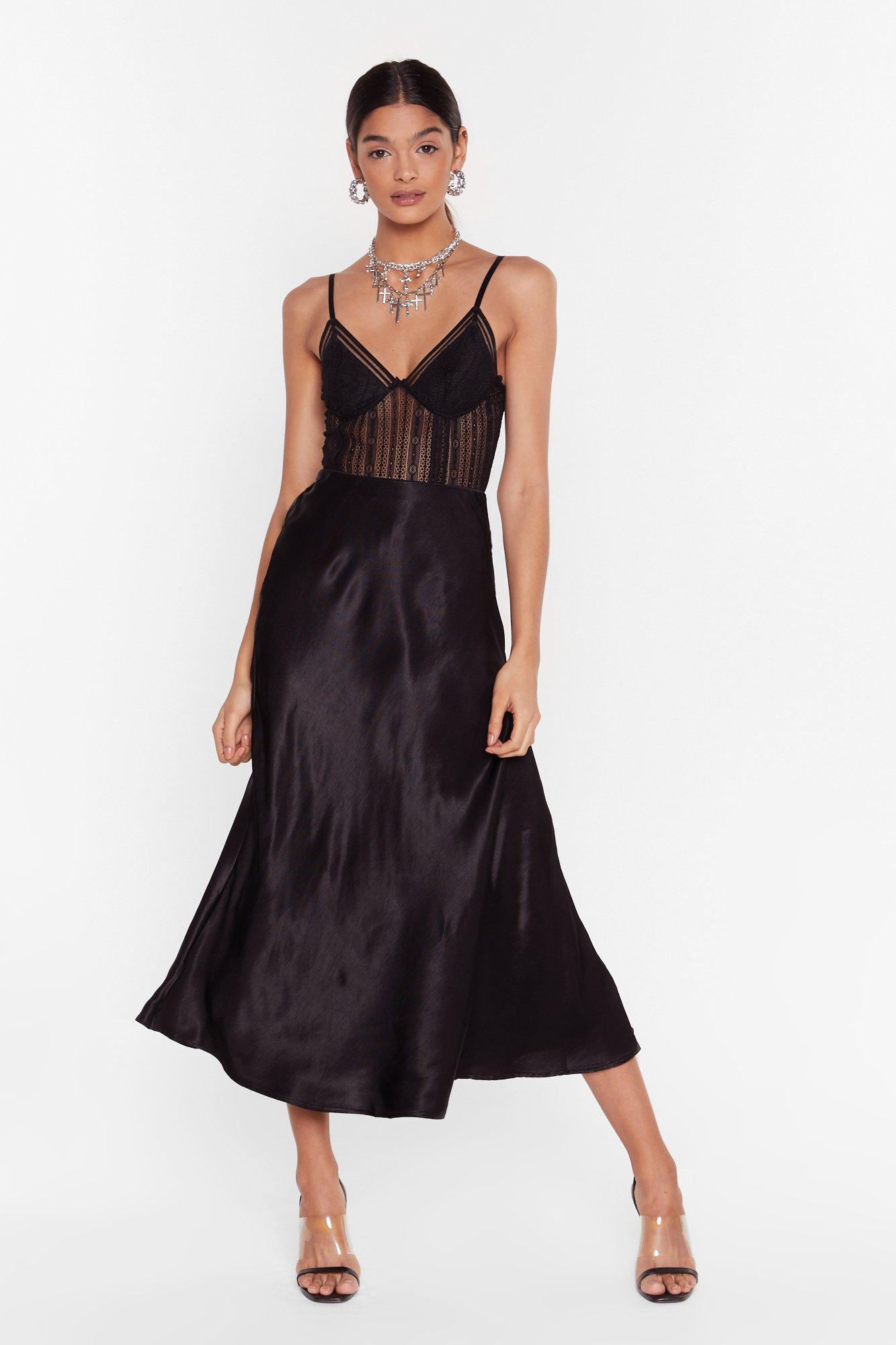 nasty gal satin midi dress