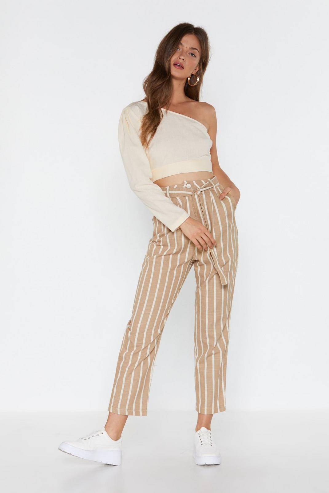 All in Good Line Striped Belted Pants image number 1