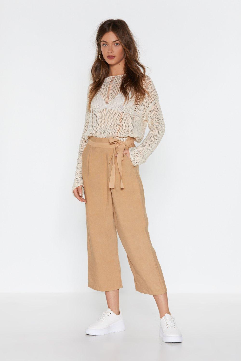 wrap linen pants