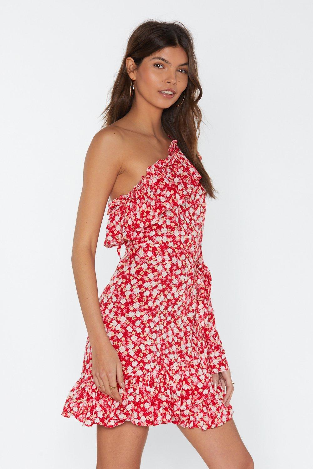 nasty gal red floral dress