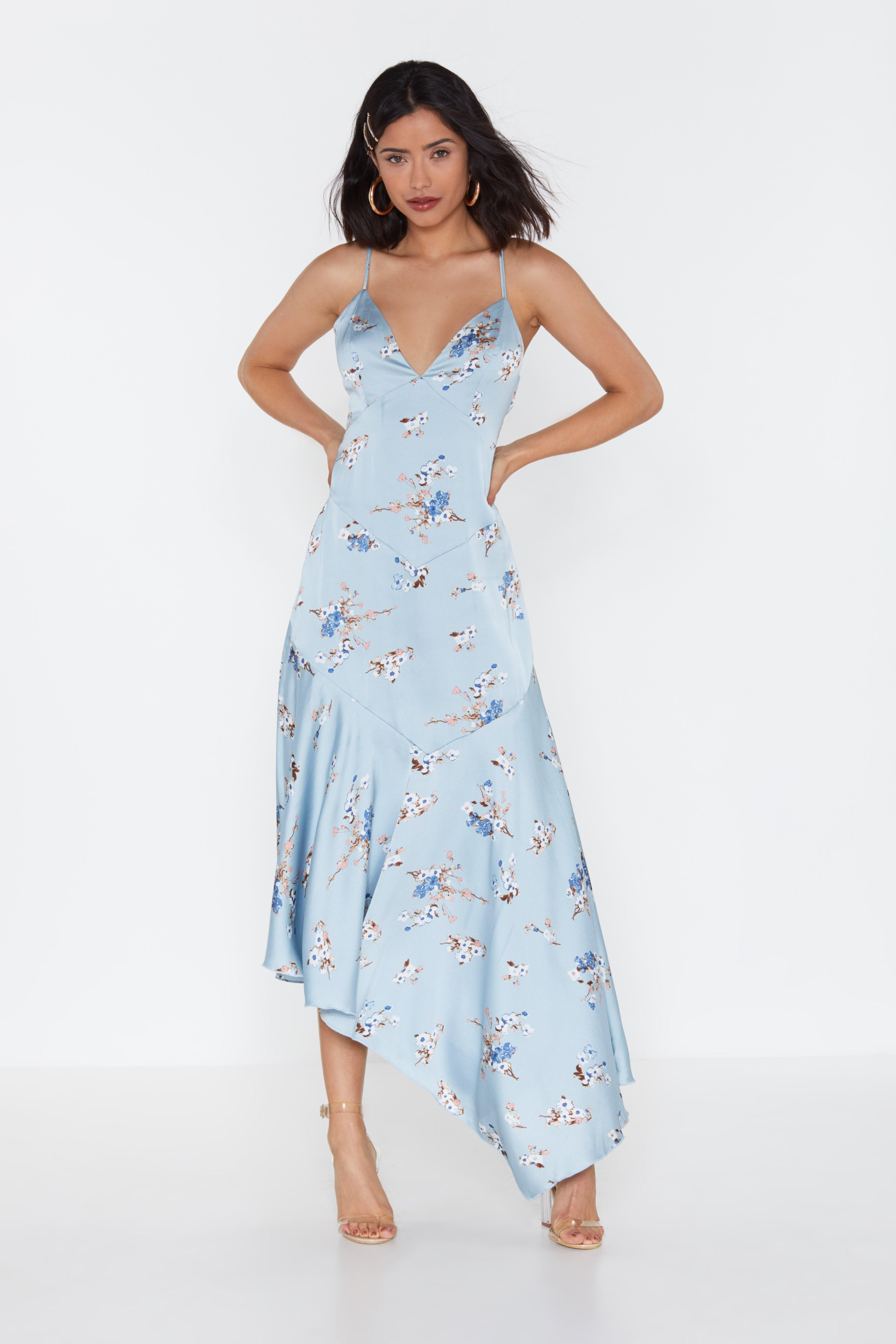 nasty gal blue maxi dress