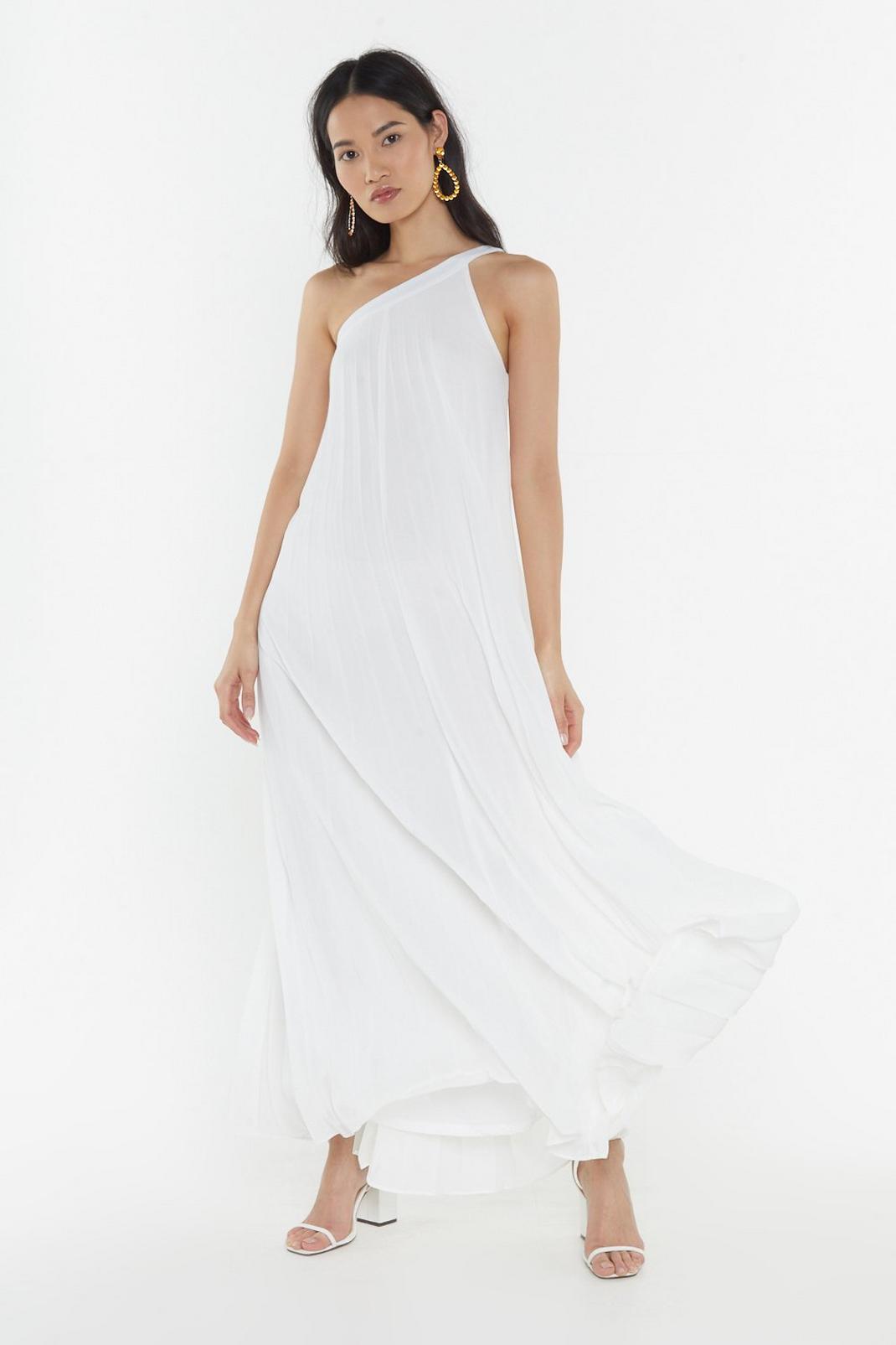 Pleated One Shoulder Maxi Dress image number 1