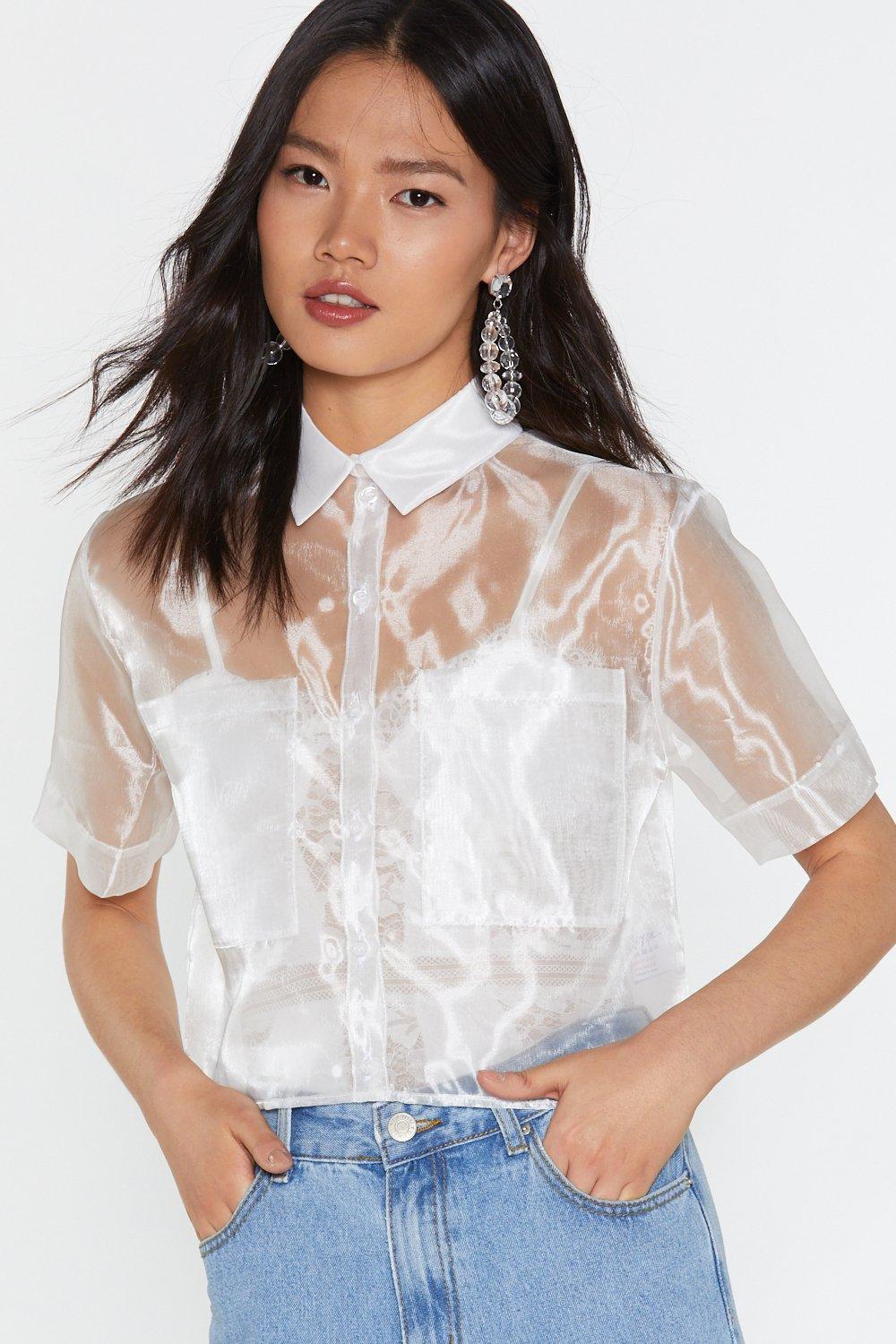 sheer white dress shirt