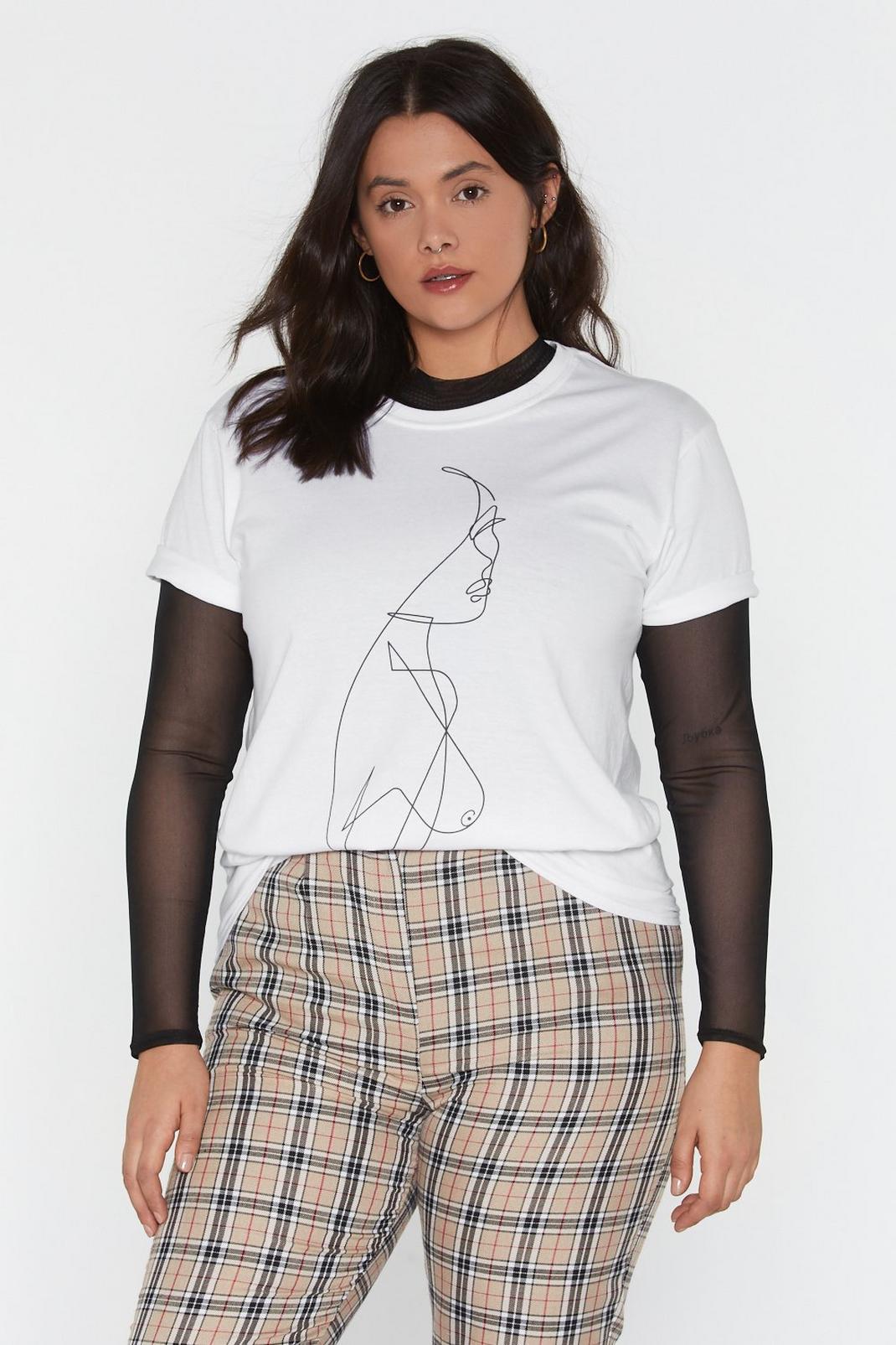 Talking Bodies Line Drawing Graphic Tee image number 1