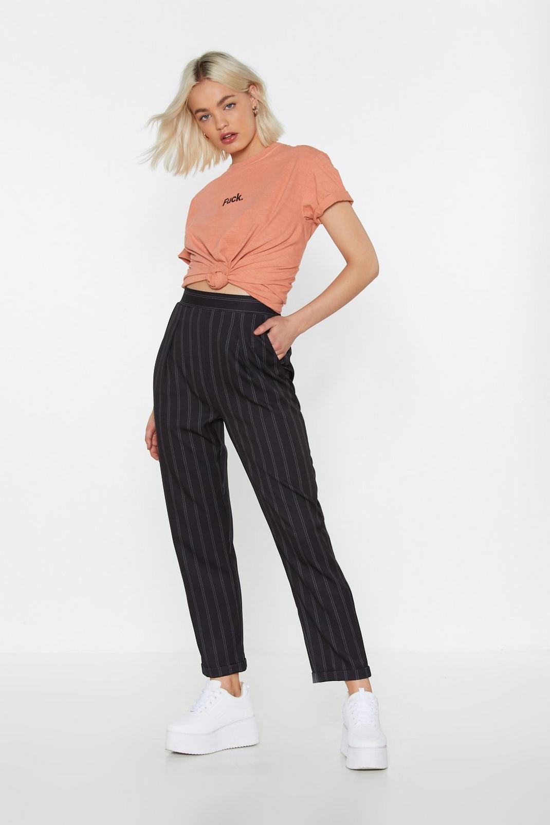 Stripe Me as the Type High-Waisted Pants image number 1