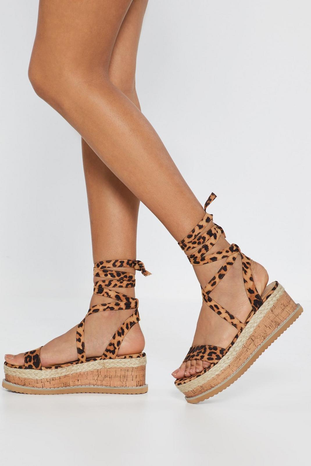 Bold Move Leopard Cork Sandals image number 1