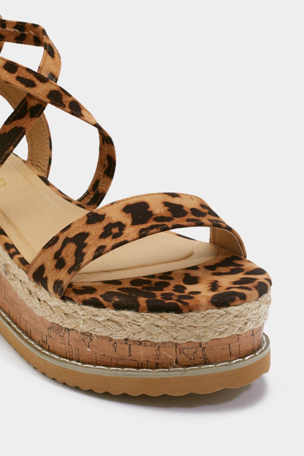 Leopard store cork sandals