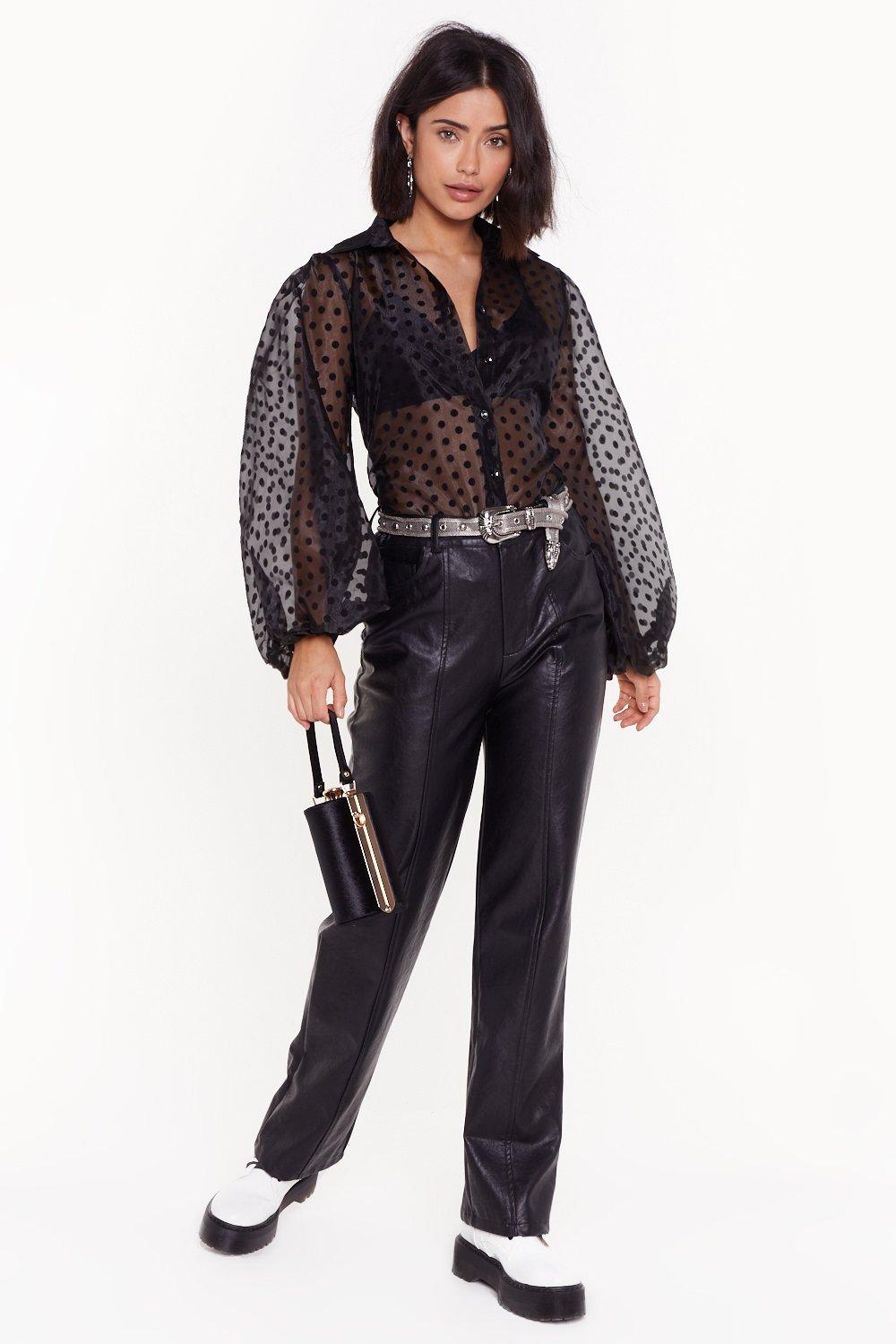 Dot to Happen Organza Balloon Sleeve Blouse Nasty Gal