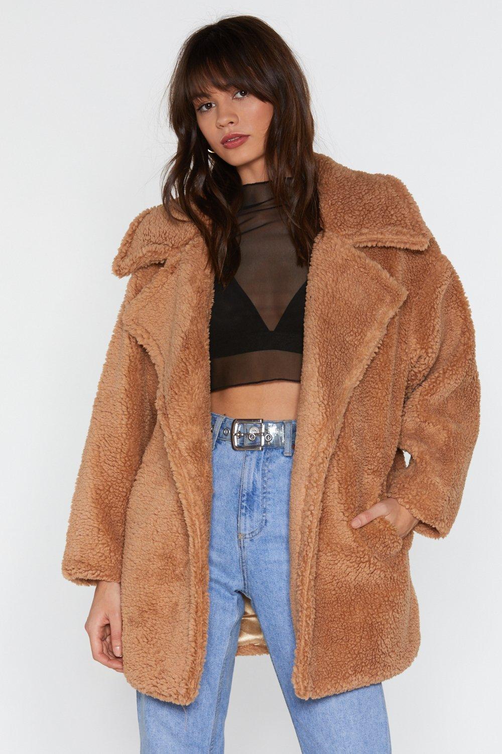 fur oversized coat