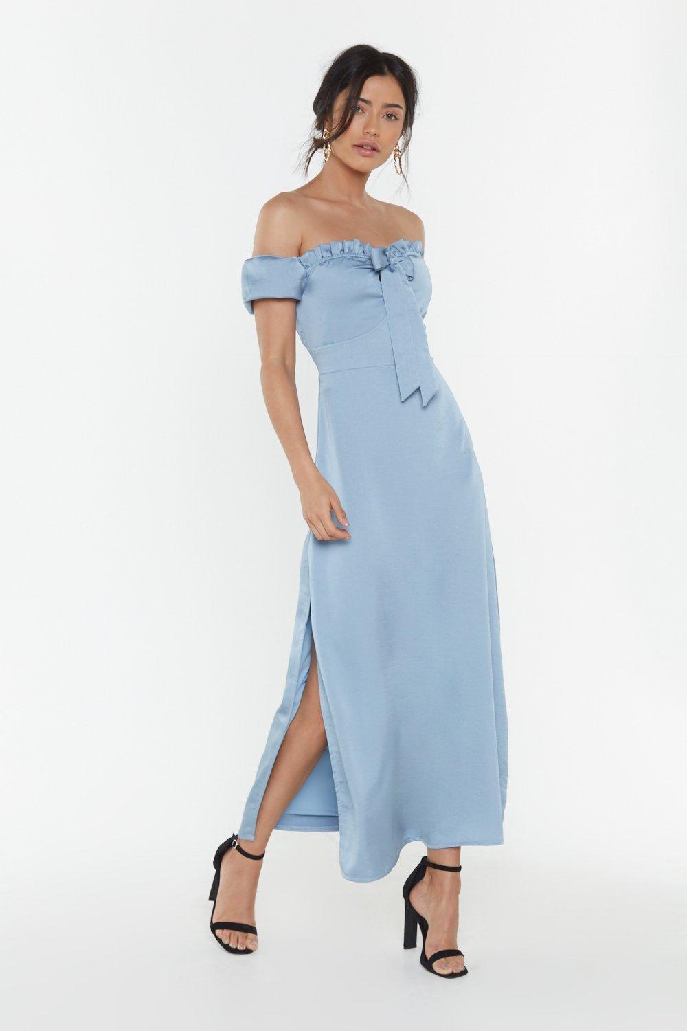 off the shoulder maxi dress