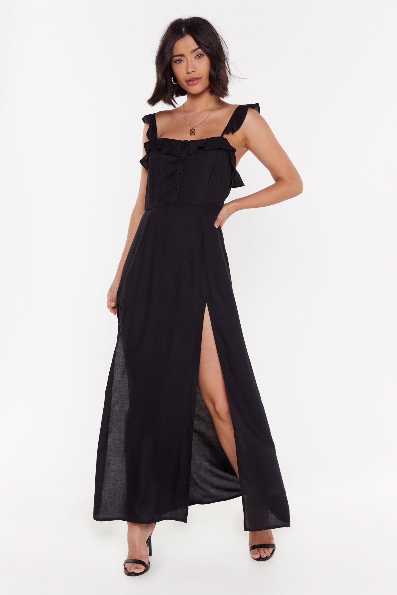 maxi dress with ruffles at the bottom