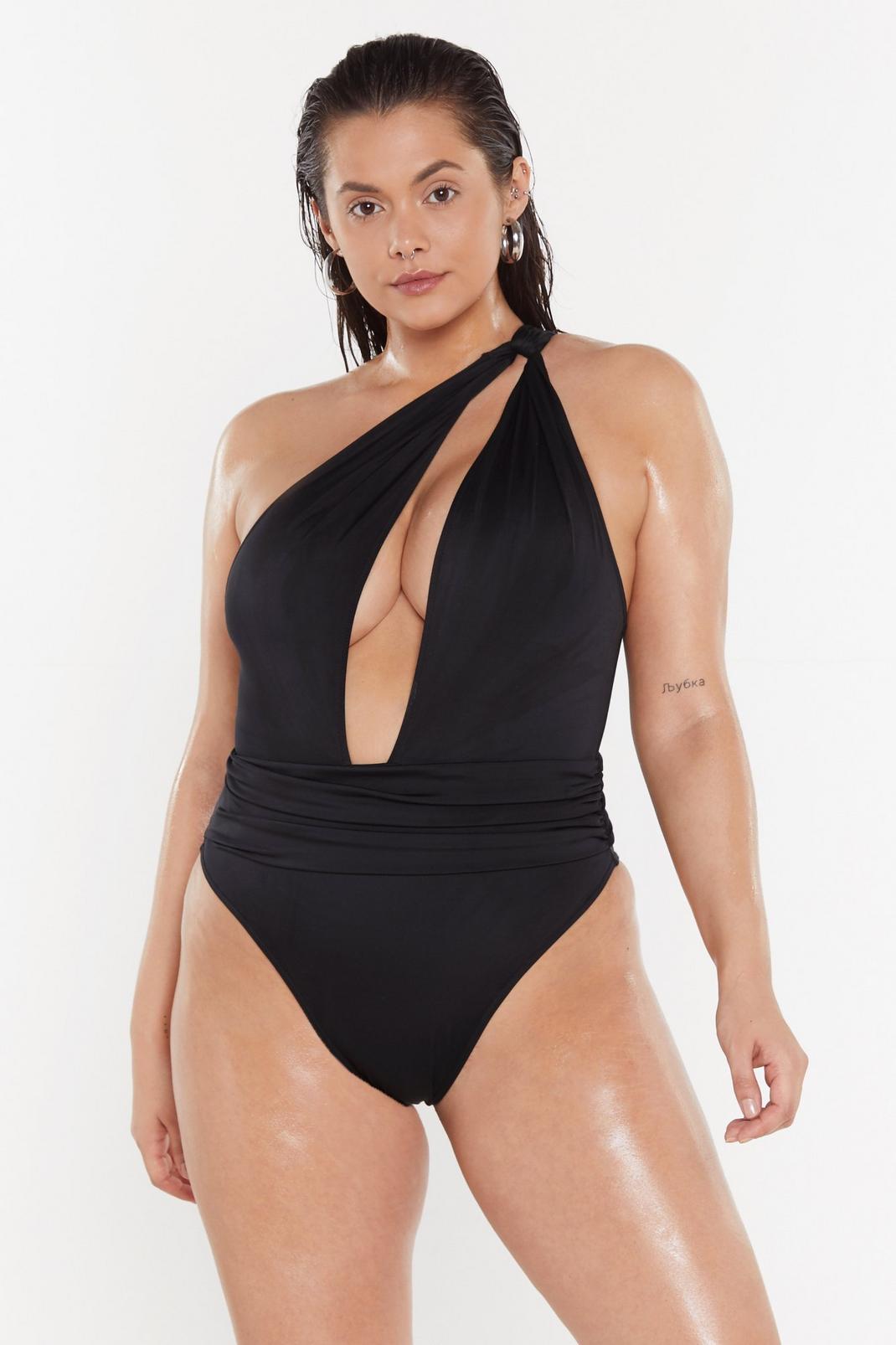 Cut It Out One Shoulder High-Leg Swimsuit image number 1