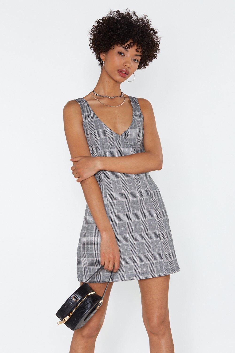 plaid mini dress