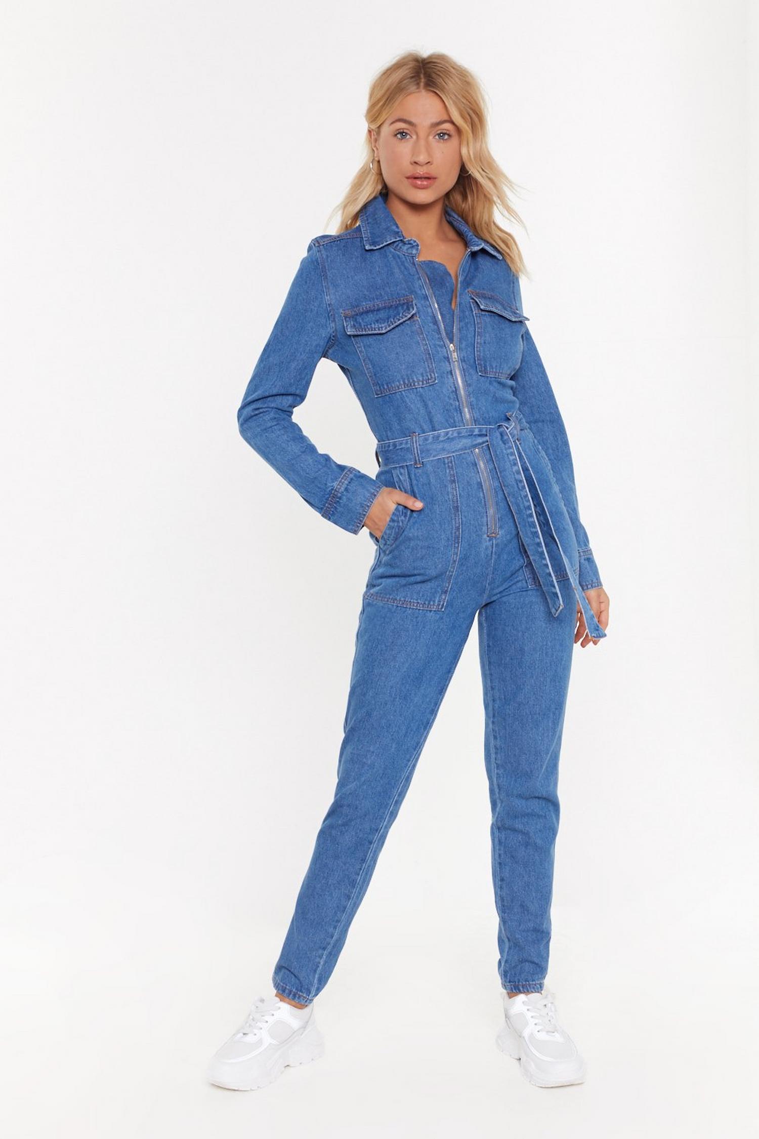 Get a Zip Denim Boilersuit | Nasty Gal