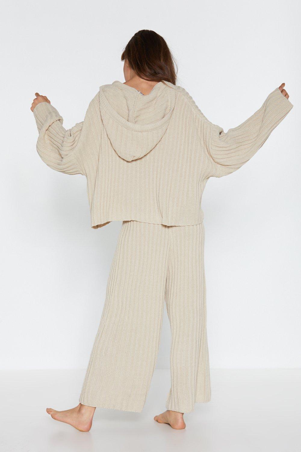 Have It Easy Ribbed Hoodie and Jogger Set Nasty Gal