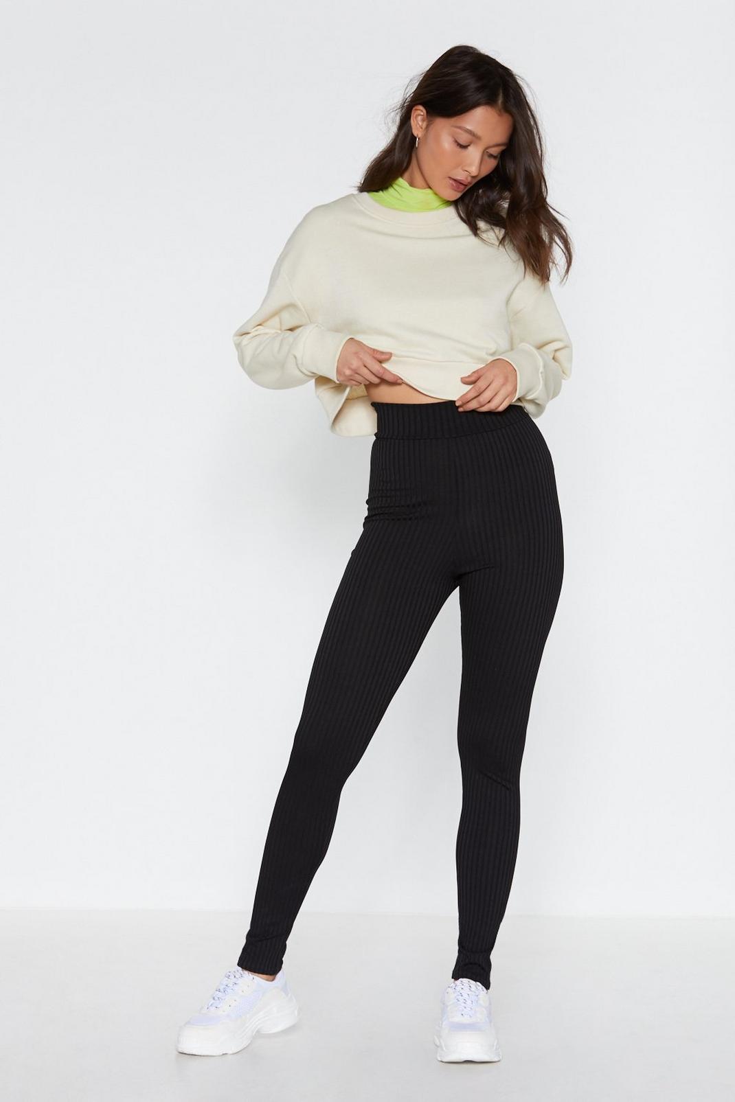 Ribbed High Waisted Leggings image number 1
