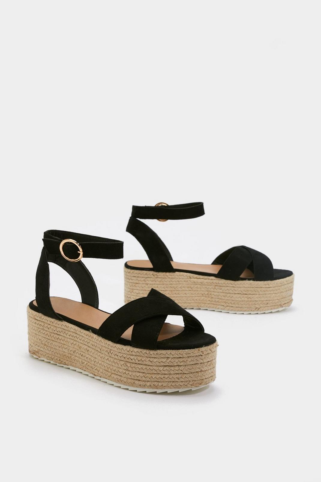 Weave Been There Faux Suede Platform Sandals image number 1