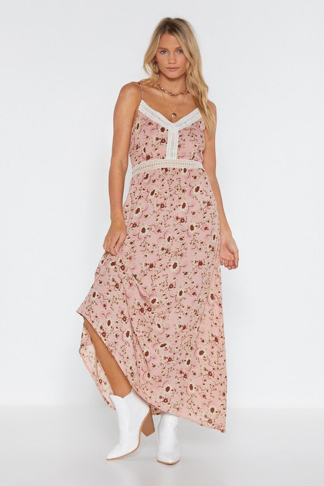 Floral to Ceiling Crochet Maxi Dress image number 1