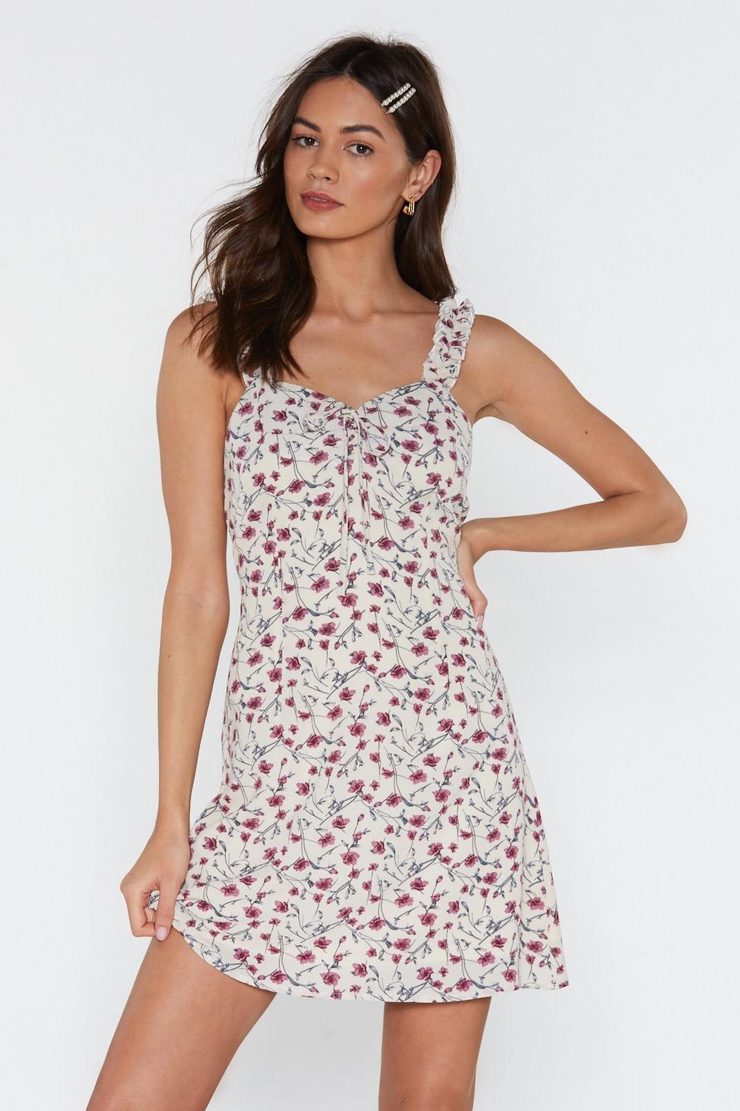 Floral Ruffle Strap A Line Dress image number 1