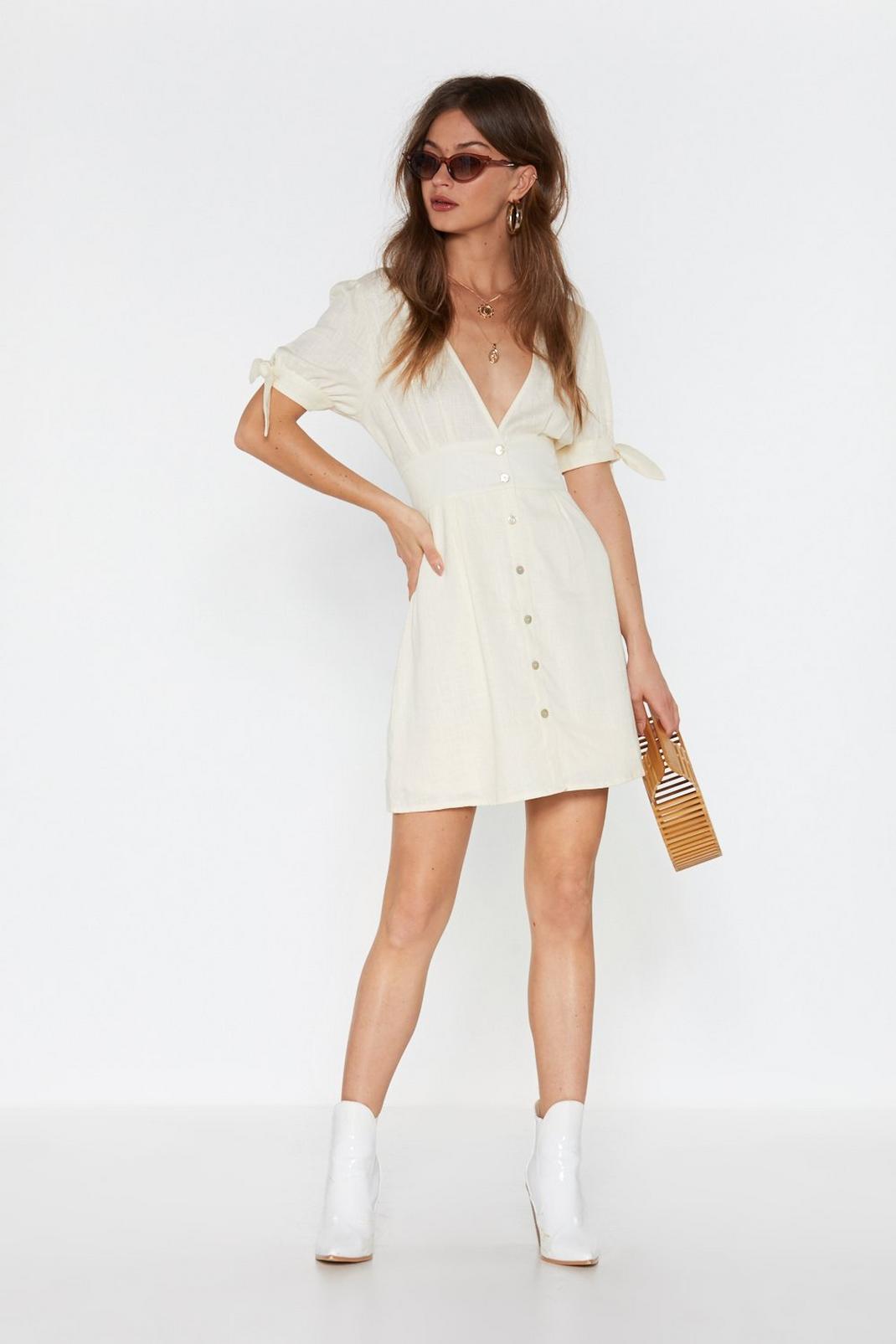 All Play Linen Mini Button-Down Dress image number 1