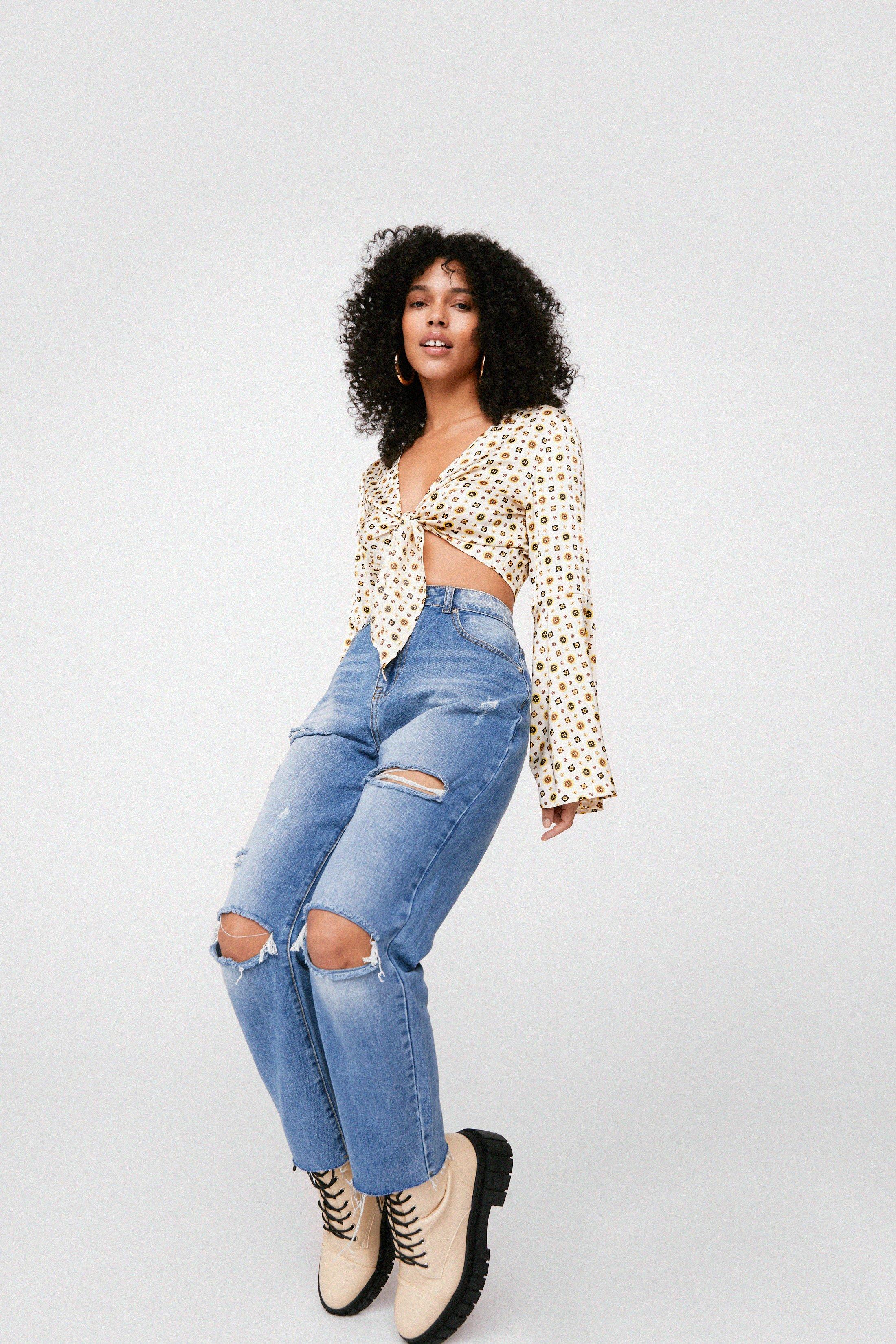 straight distressed jeans