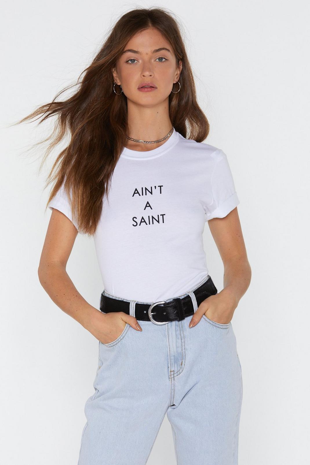 T-shirt à imprimé graphique Ain't a Saint image number 1