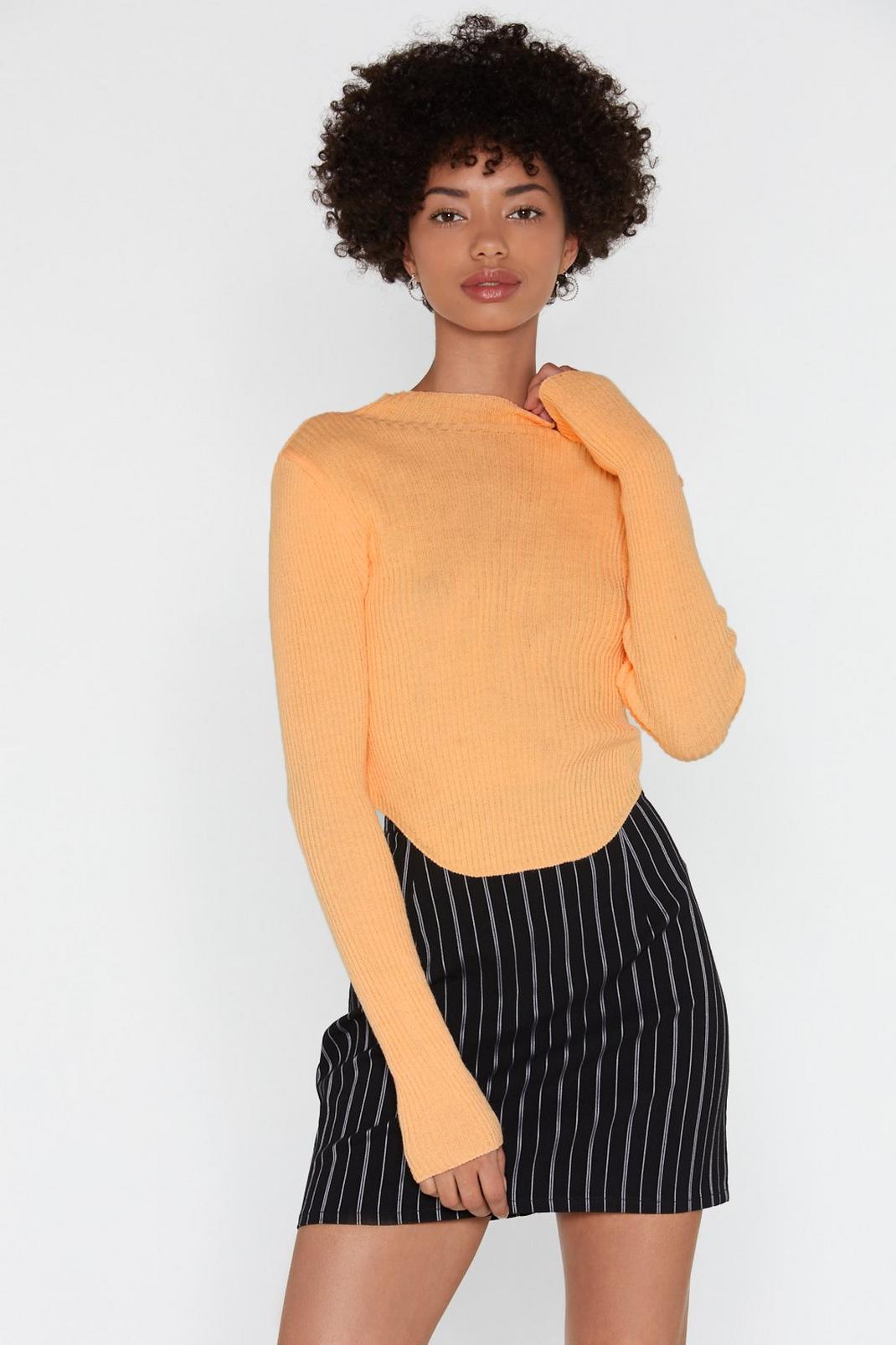 Forget About Knit Ribbed Mock Sweater image number 1