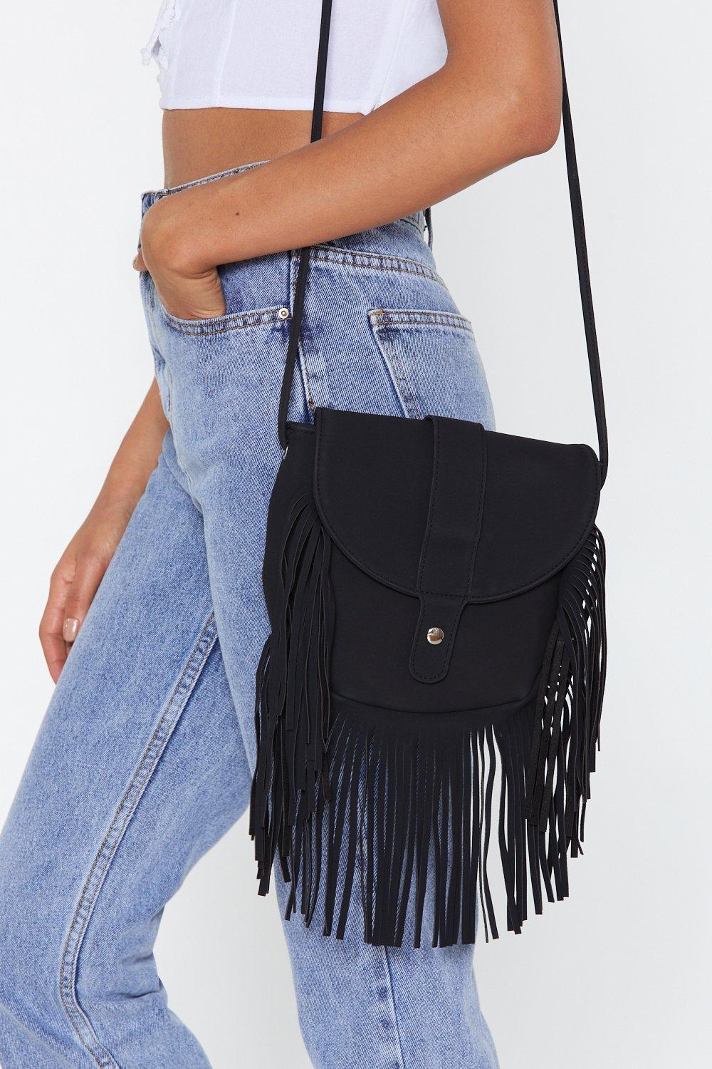 Suede tassel crossbody bag new arrivals