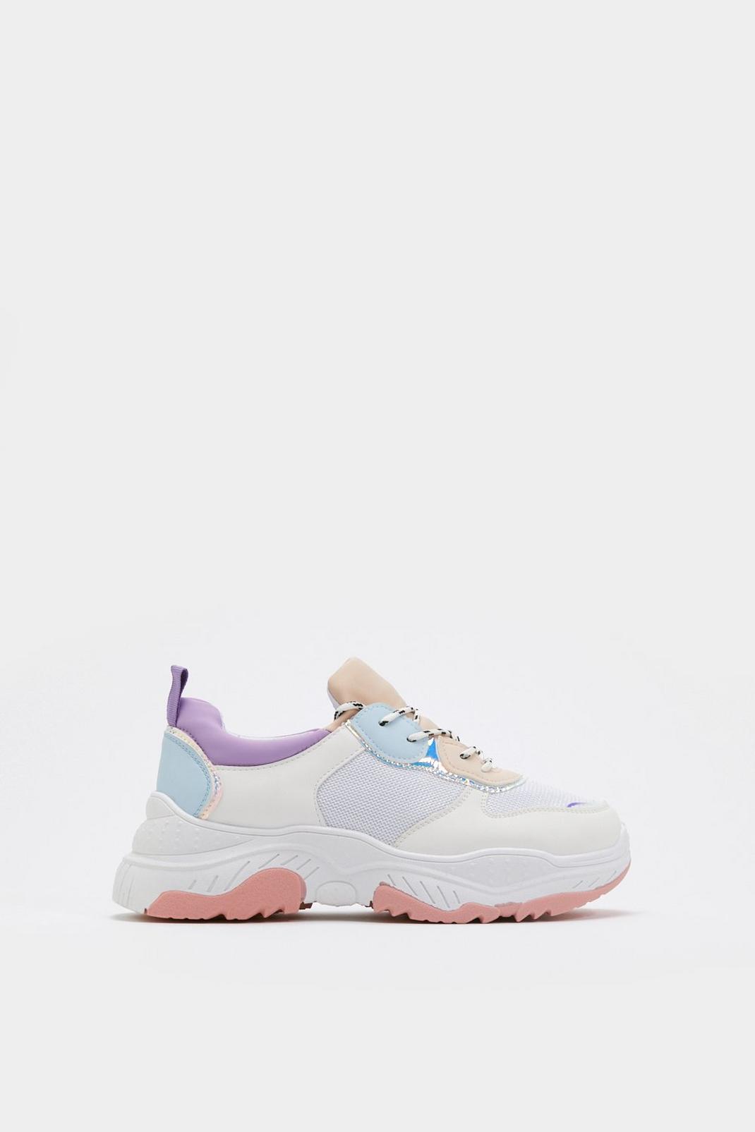 Pastel Lace Up Chunky Sneakers image number 1