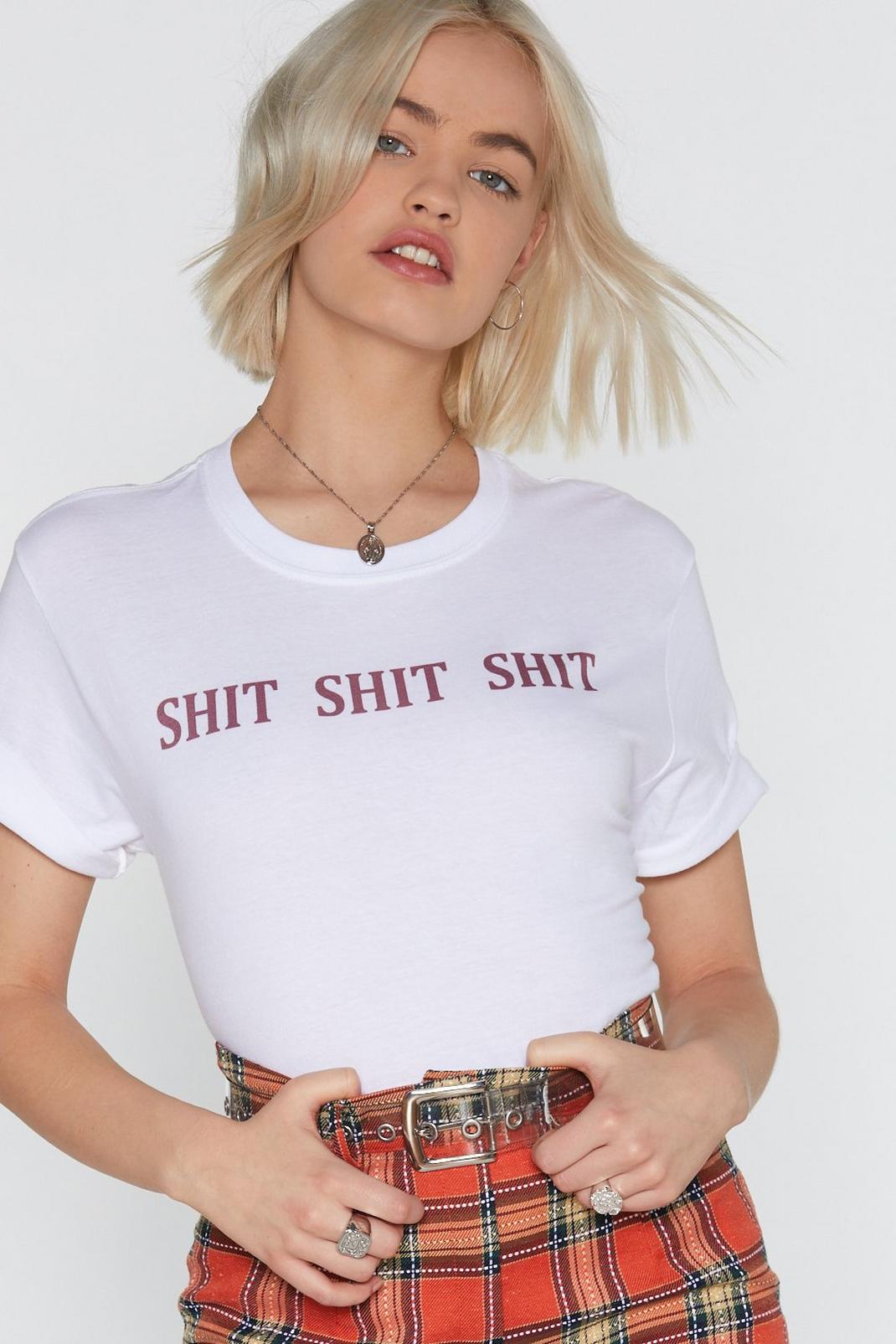 T-shirt ample à imprimé graphique Shit Shit Shit image number 1