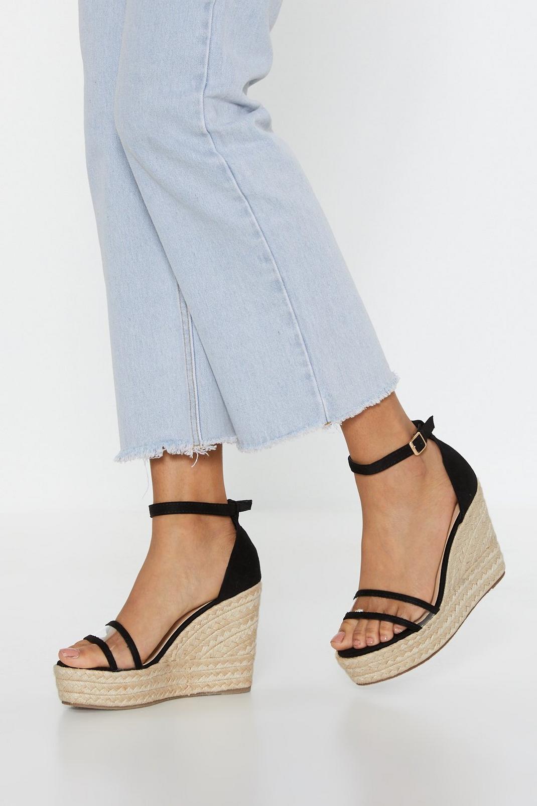 Give It Up Perspex Espadrille Wedges image number 1