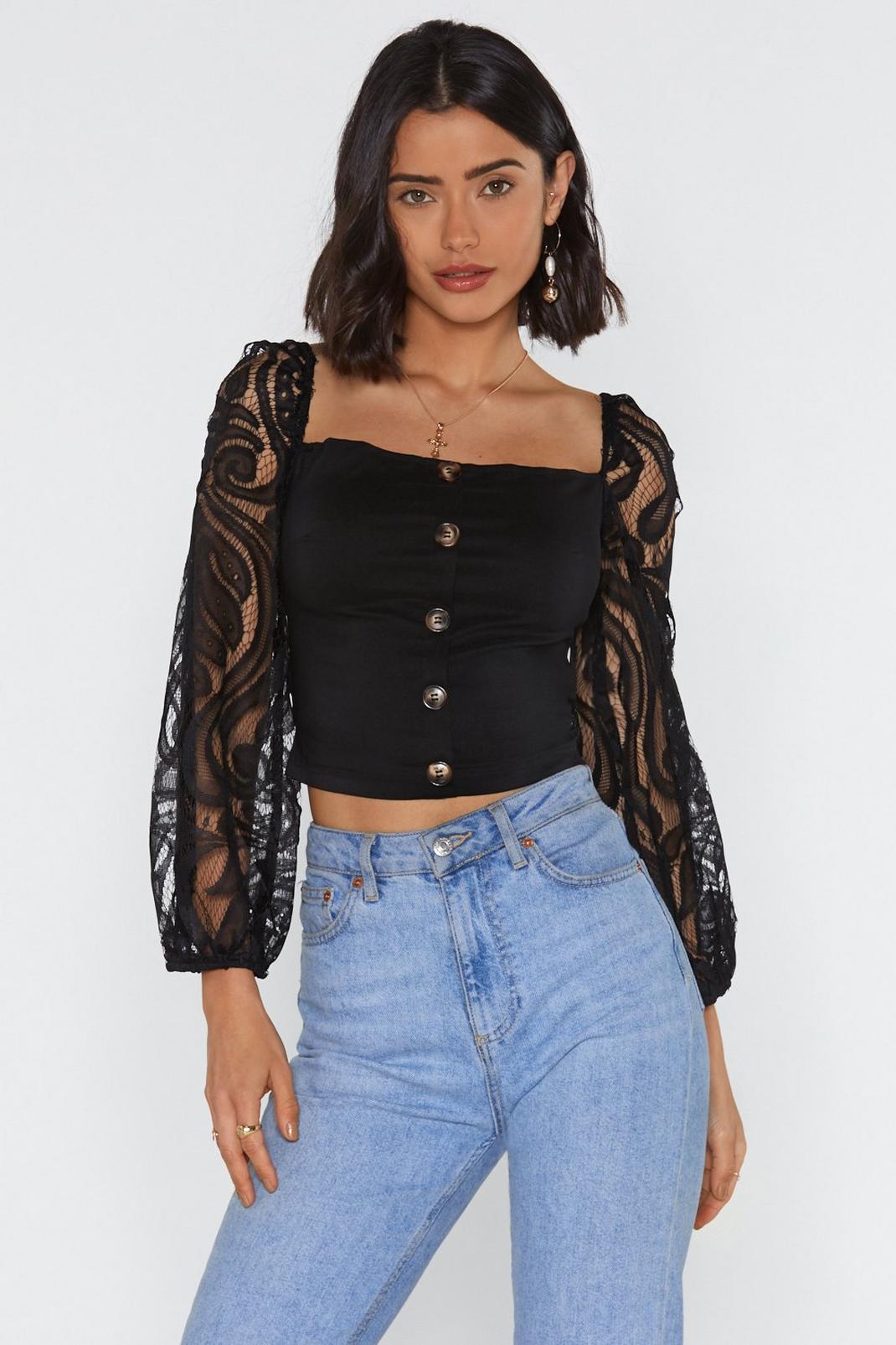 The Time and P-lace Square Neck Cropped Blouse image number 1