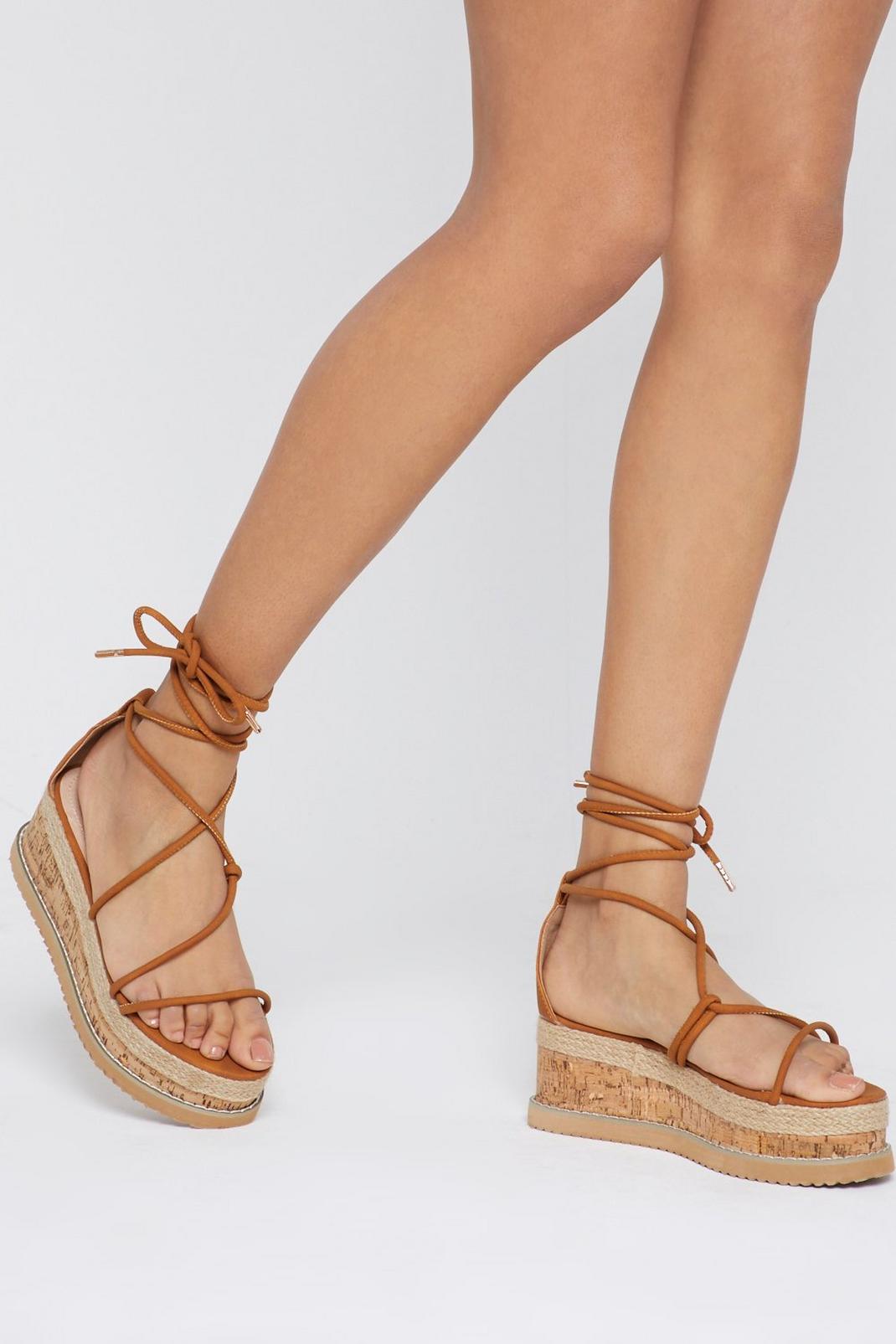 Give It a Go Wrap Cork Sandals image number 1