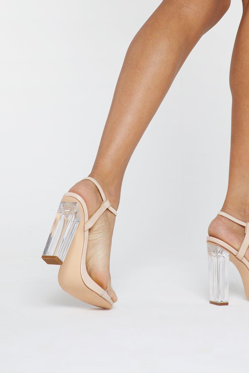 Perspex heels store nasty gal