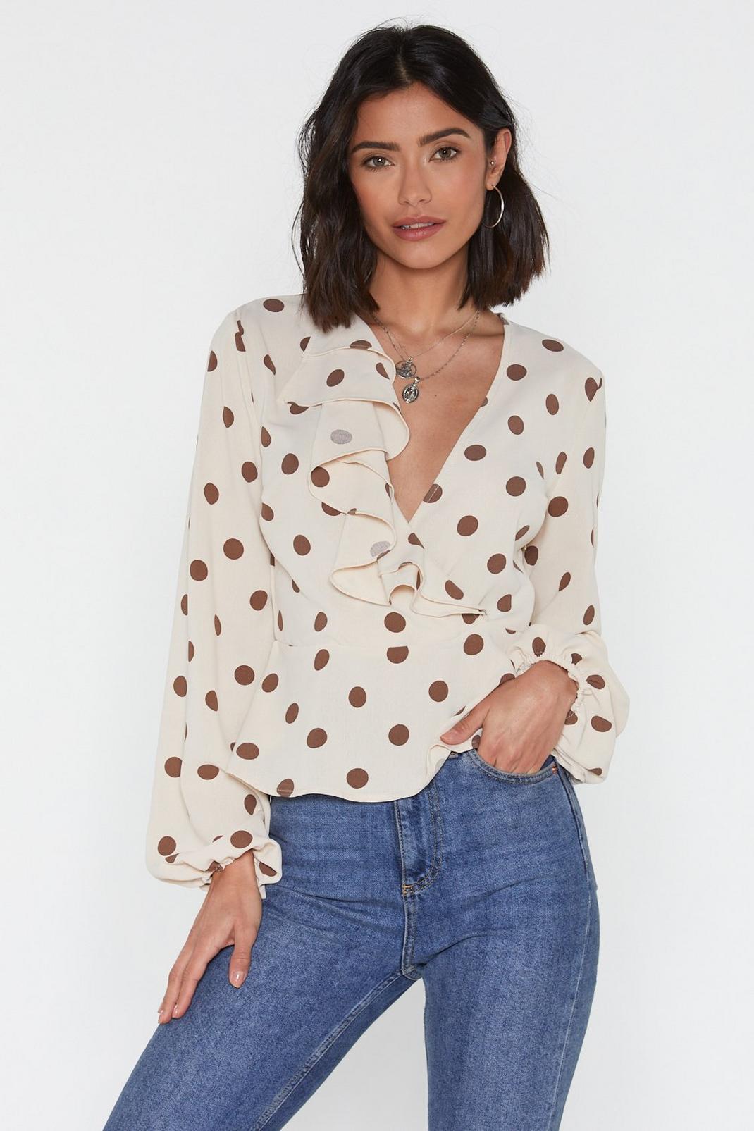 You've Dot the Love Polka Dot Ruffle Blouse image number 1