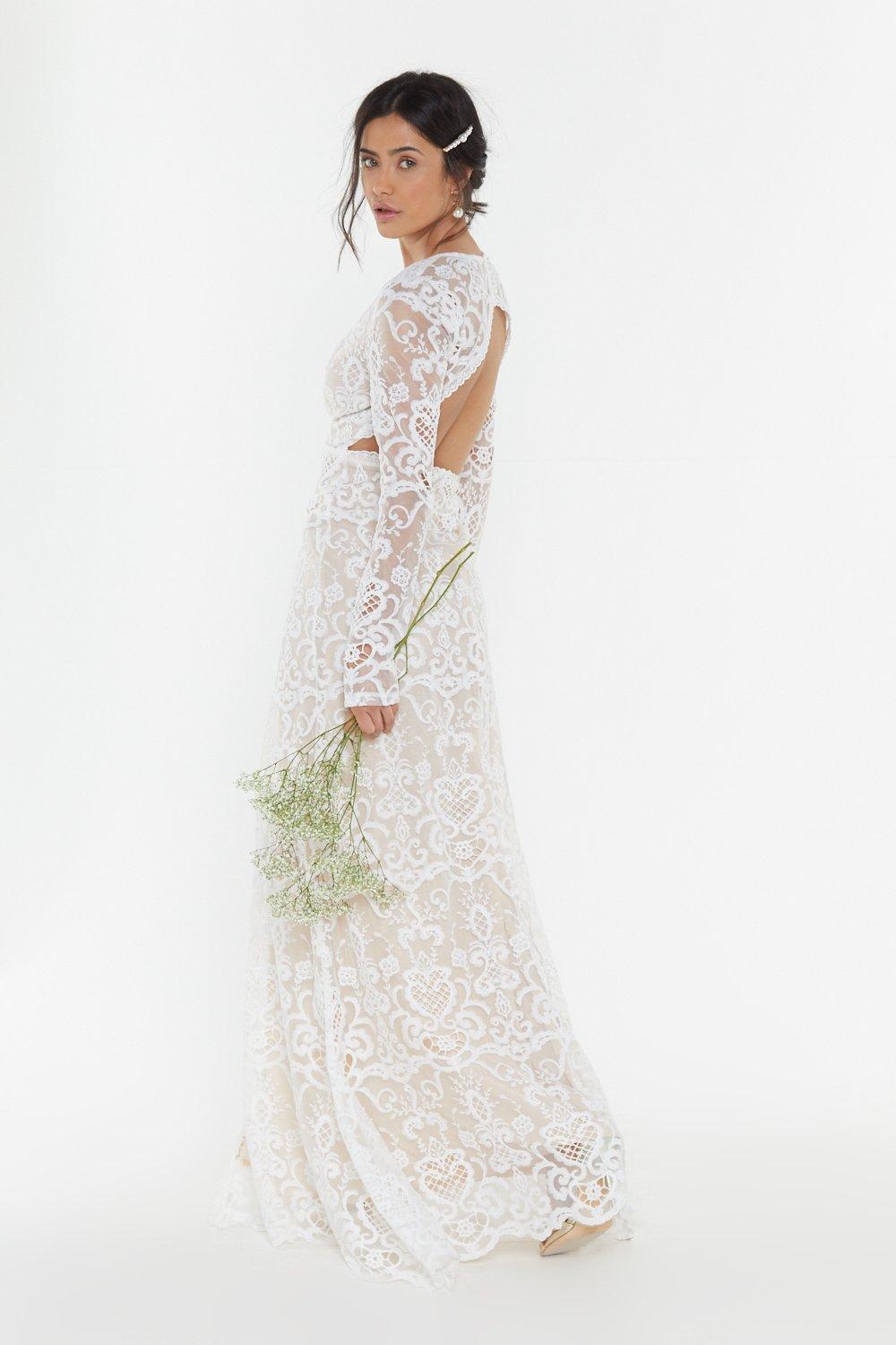 Robe de mariee en crochet Retrouve moi a l autel Nasty Gal