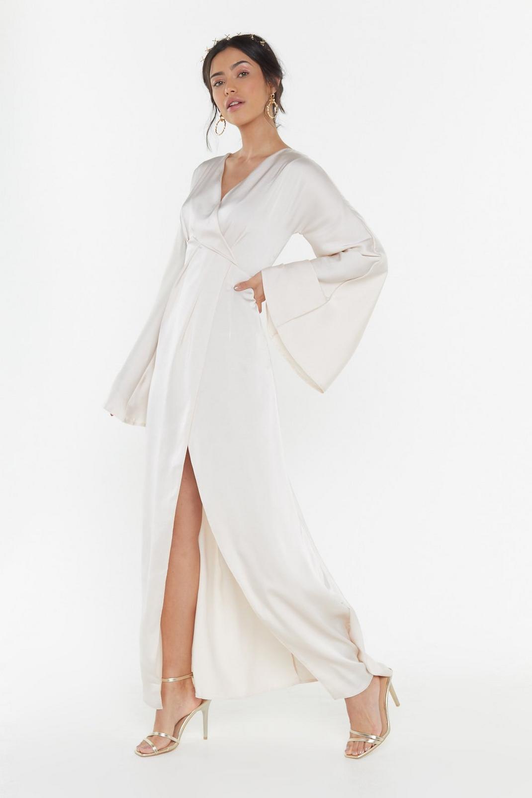 Aisle See You There Bridal Satin Maxi Dress image number 1