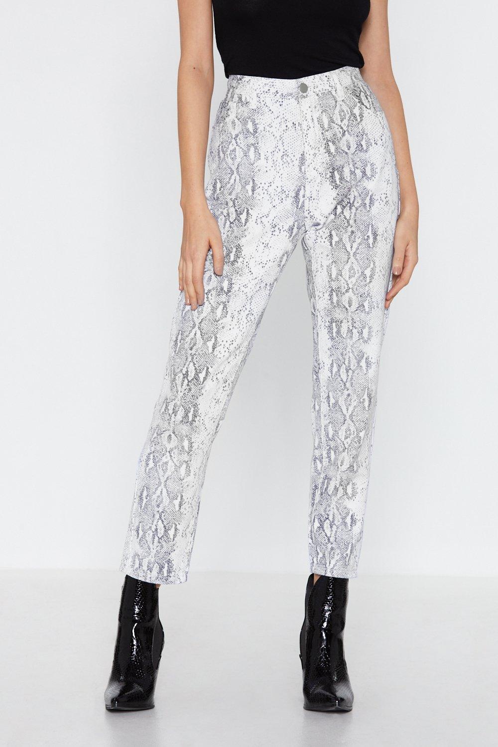 Snake print mom store jeans