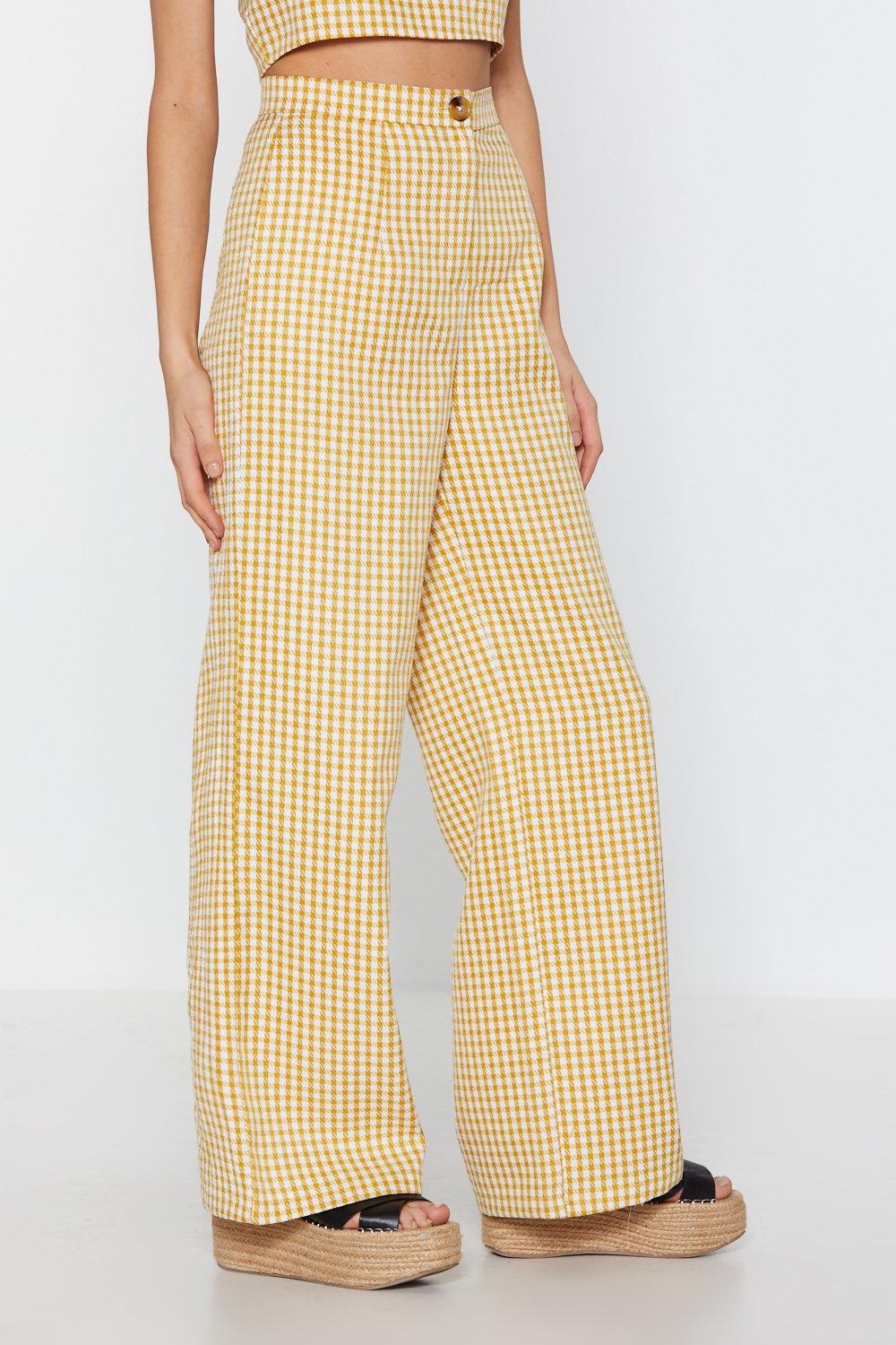 Yellow on sale gingham trousers